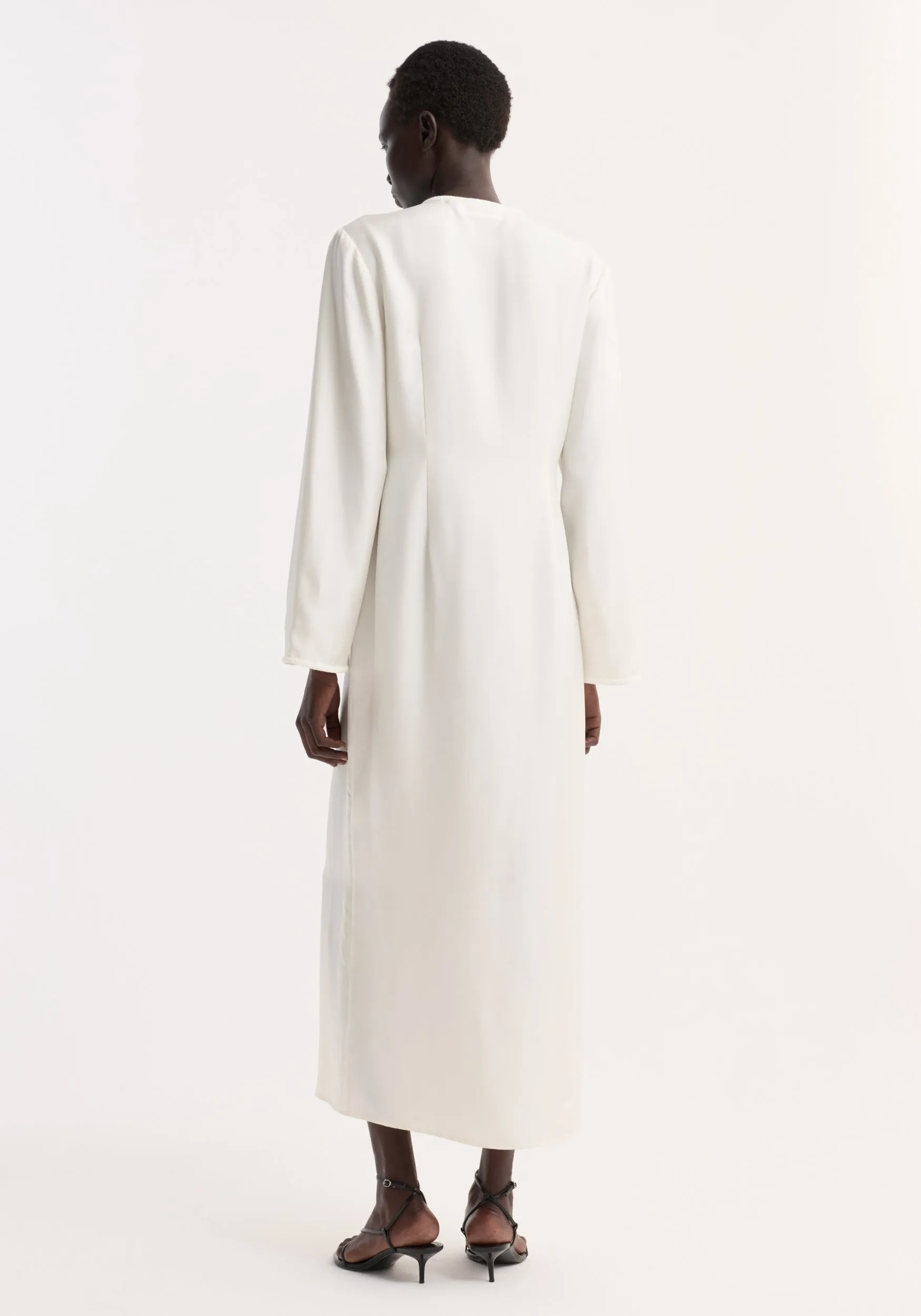 Pankou closure silk dress | cream sold by Rohe product image thumbnail 5