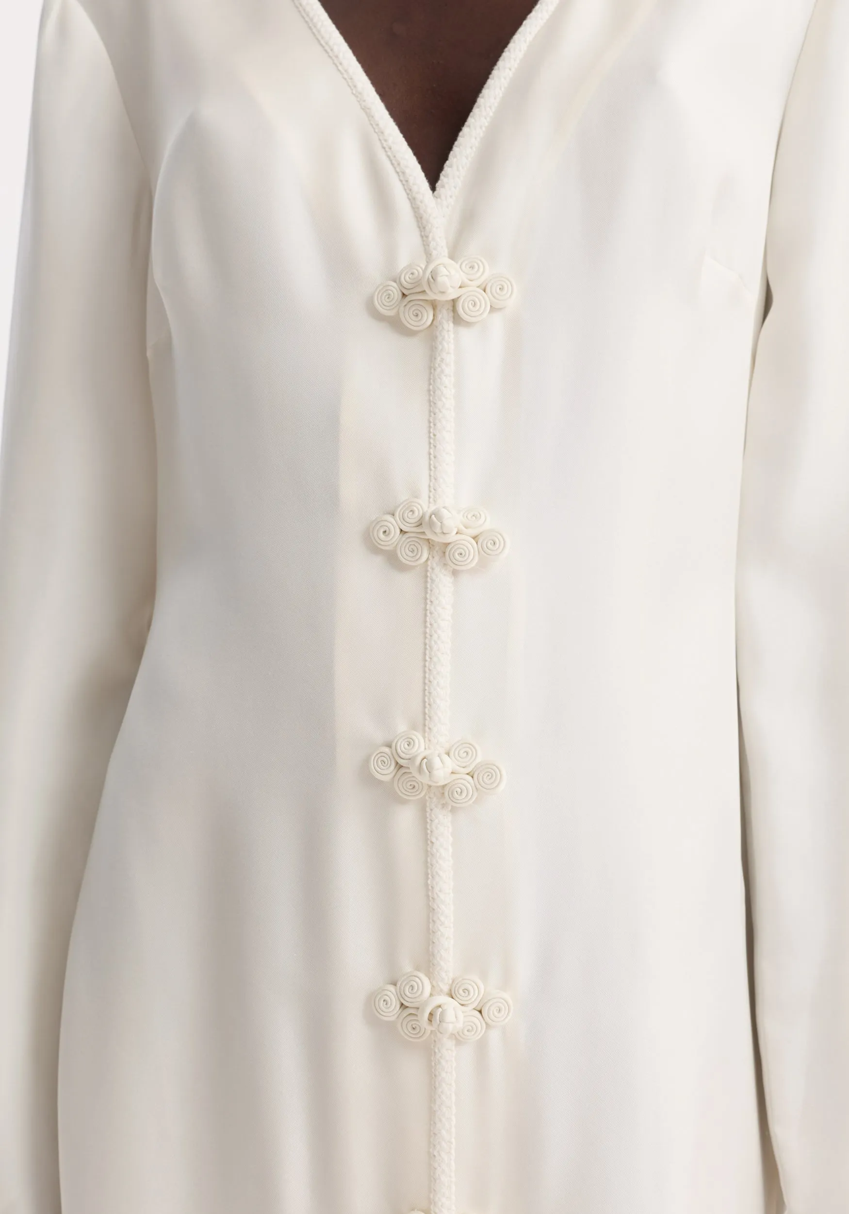 Pankou closure silk dress | cream sold by Rohe product image thumbnail 4