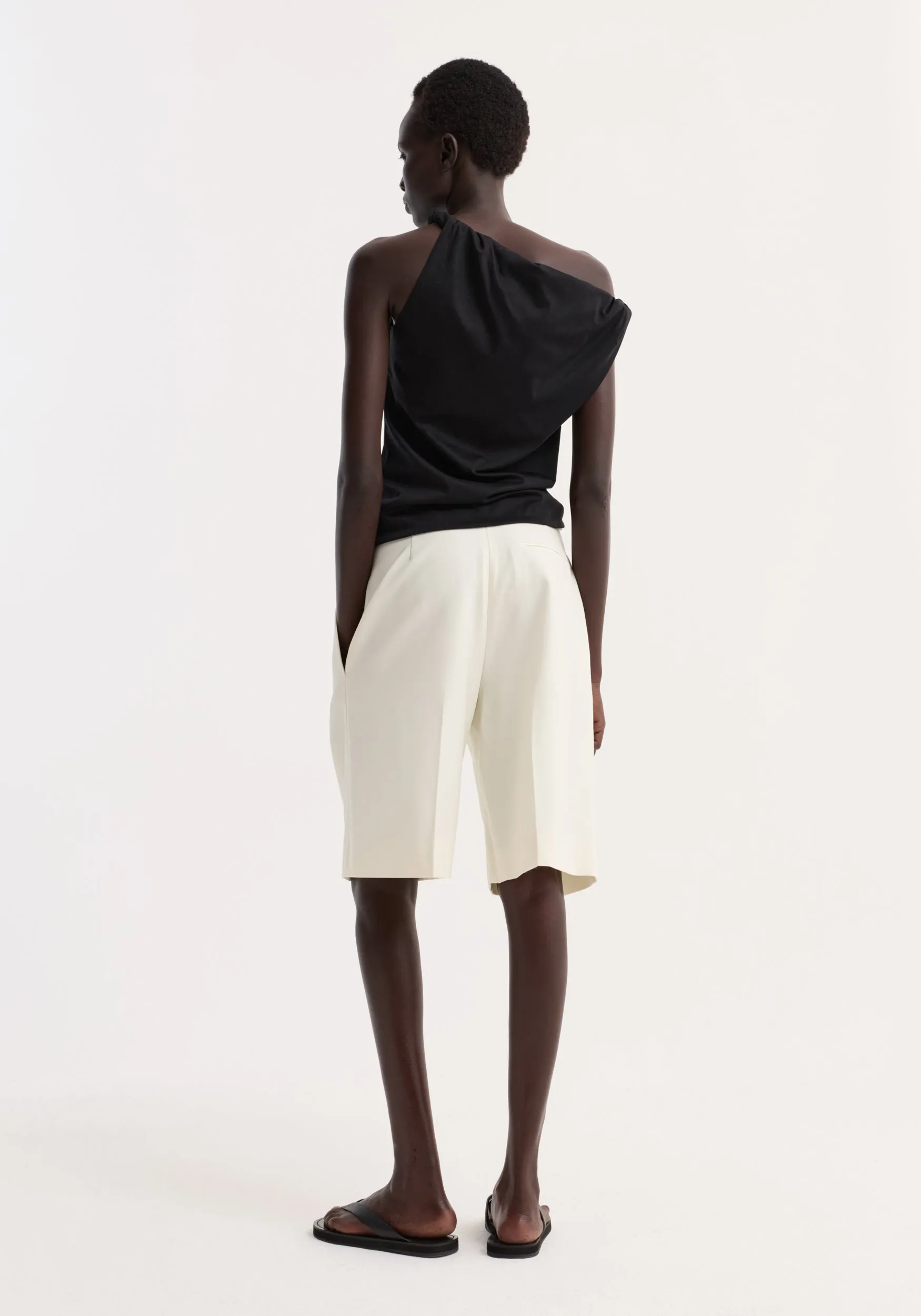 Sculptural cotton silk top | black sold by Rohe product image thumbnail 4