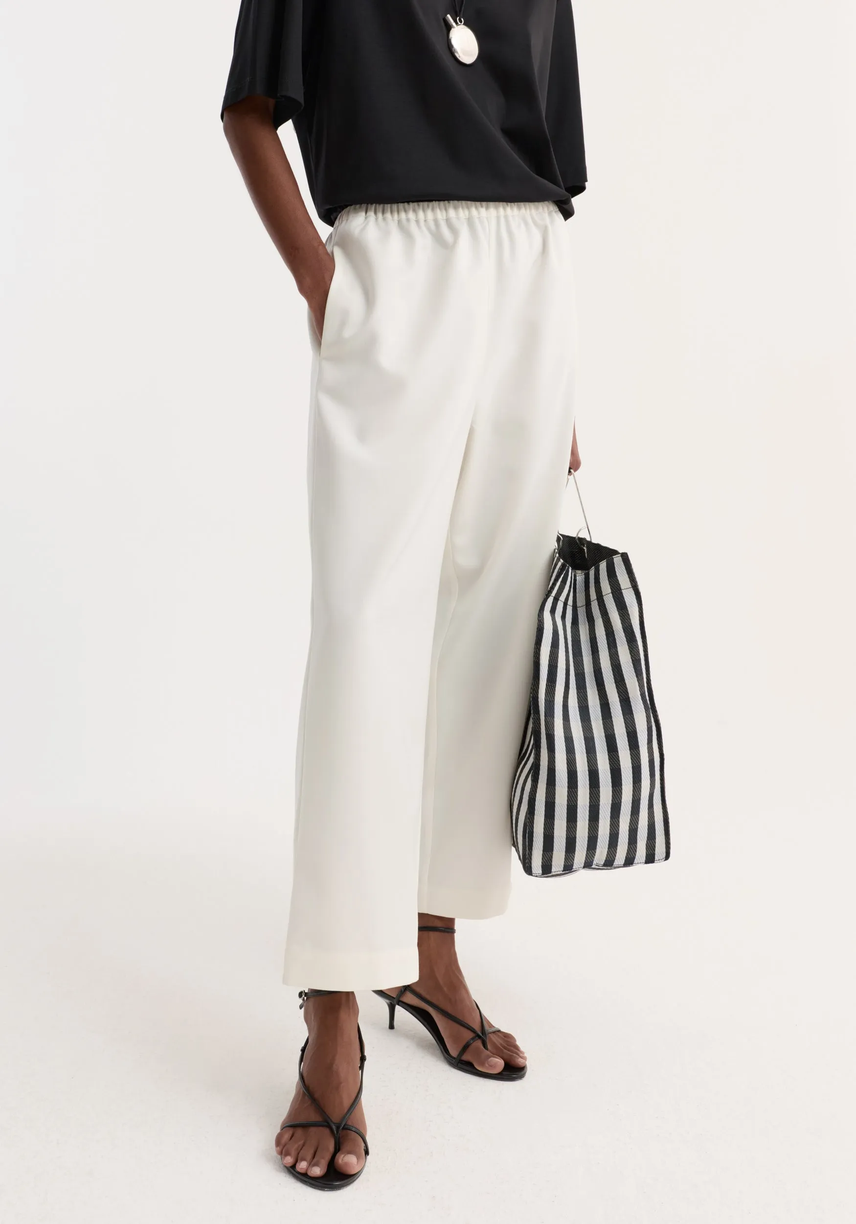 Cropped wide leg trousers | off white sold by Rohe product image thumbnail 3