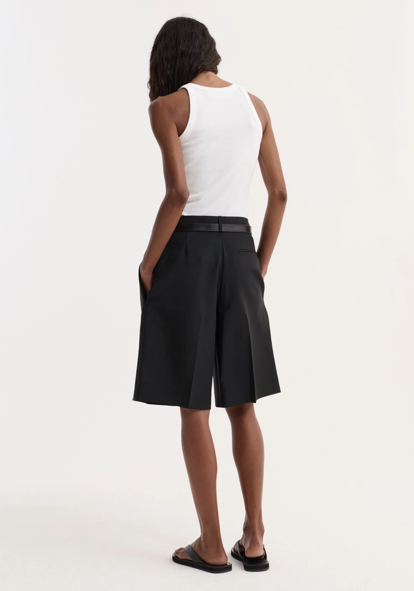 Scoop-neck rib top | optic white sold by Rohe product image thumbnail 5