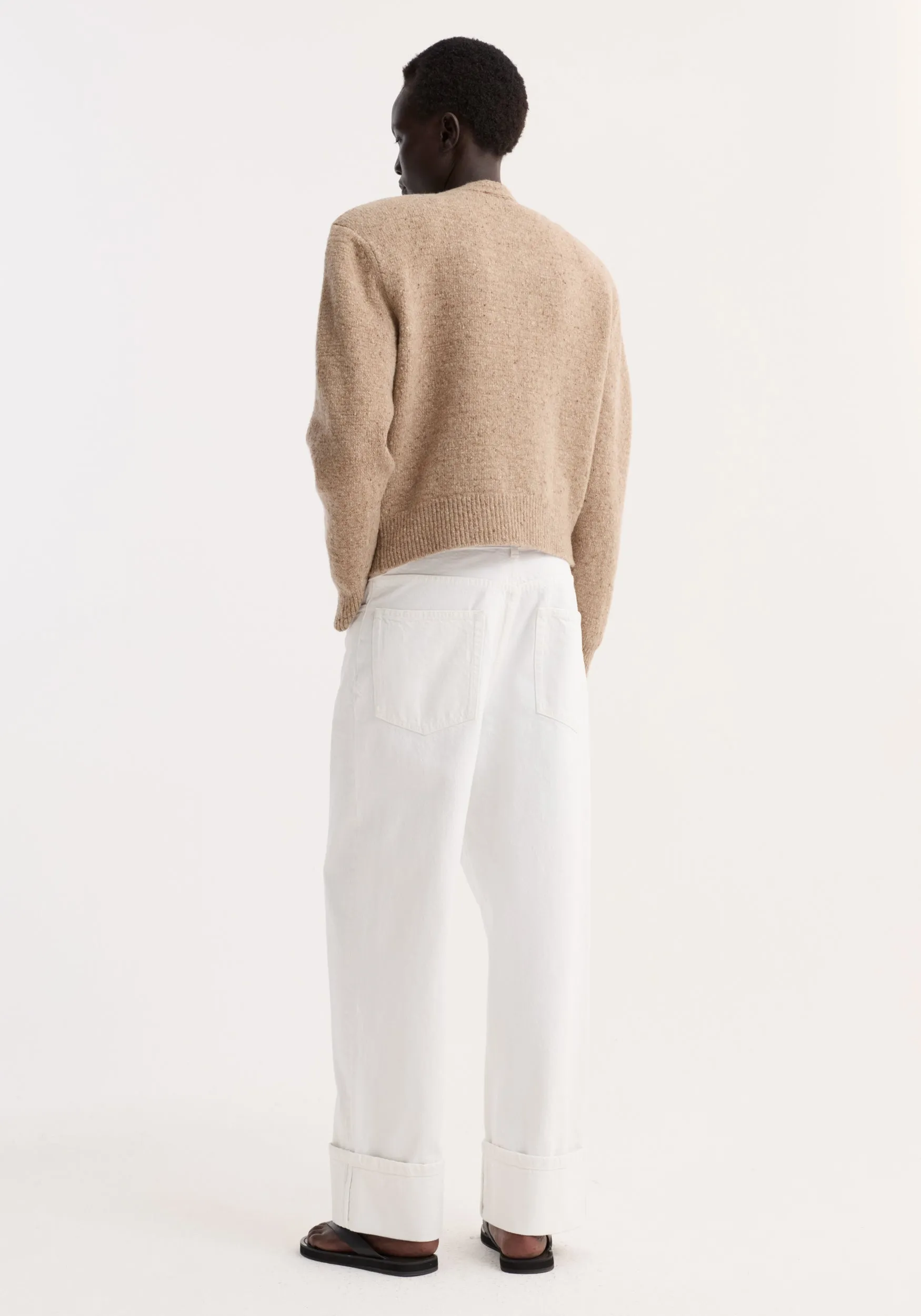 Fine merino tweed cardigan | oat melange sold by Rohe product image thumbnail 5