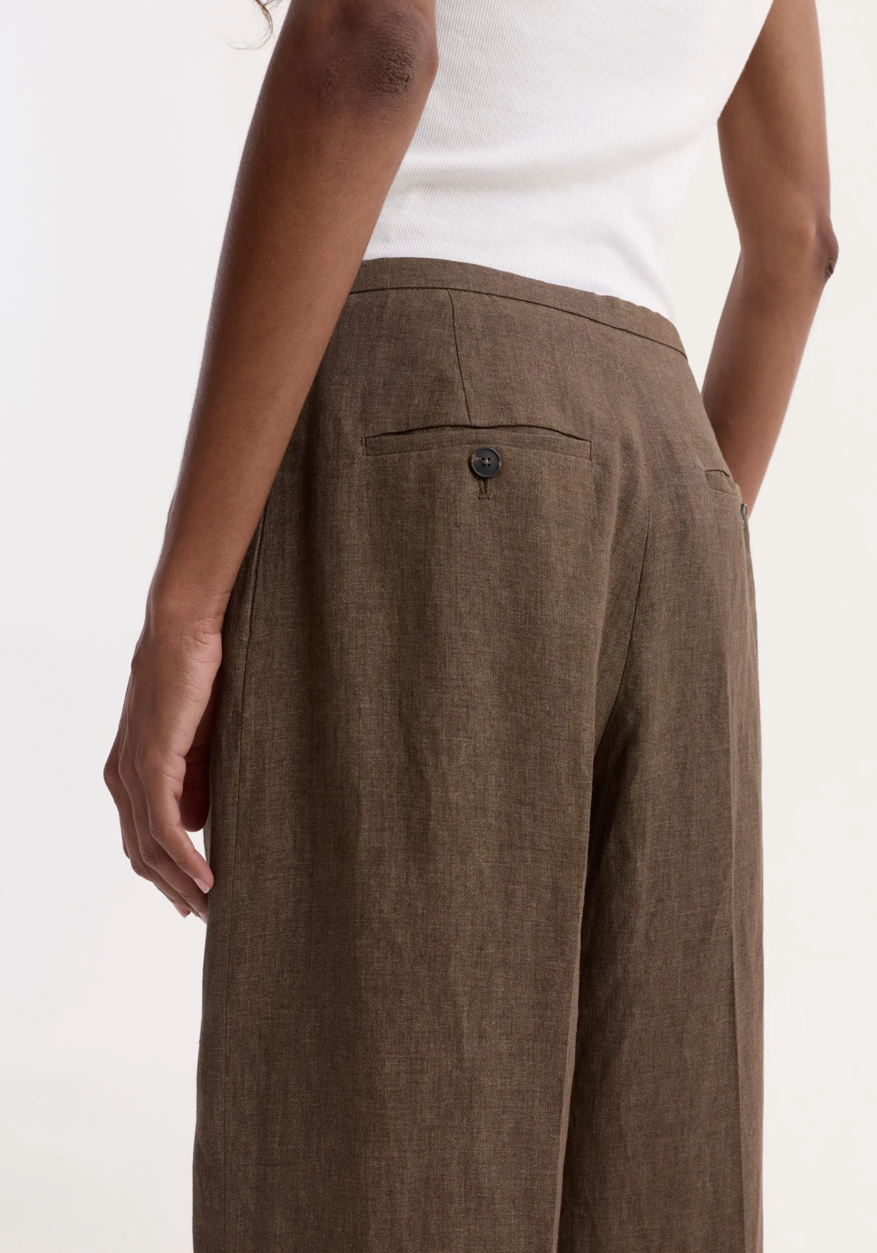 Relaxed drawstring trousers | brown melange sold by Rohe product image thumbnail 3