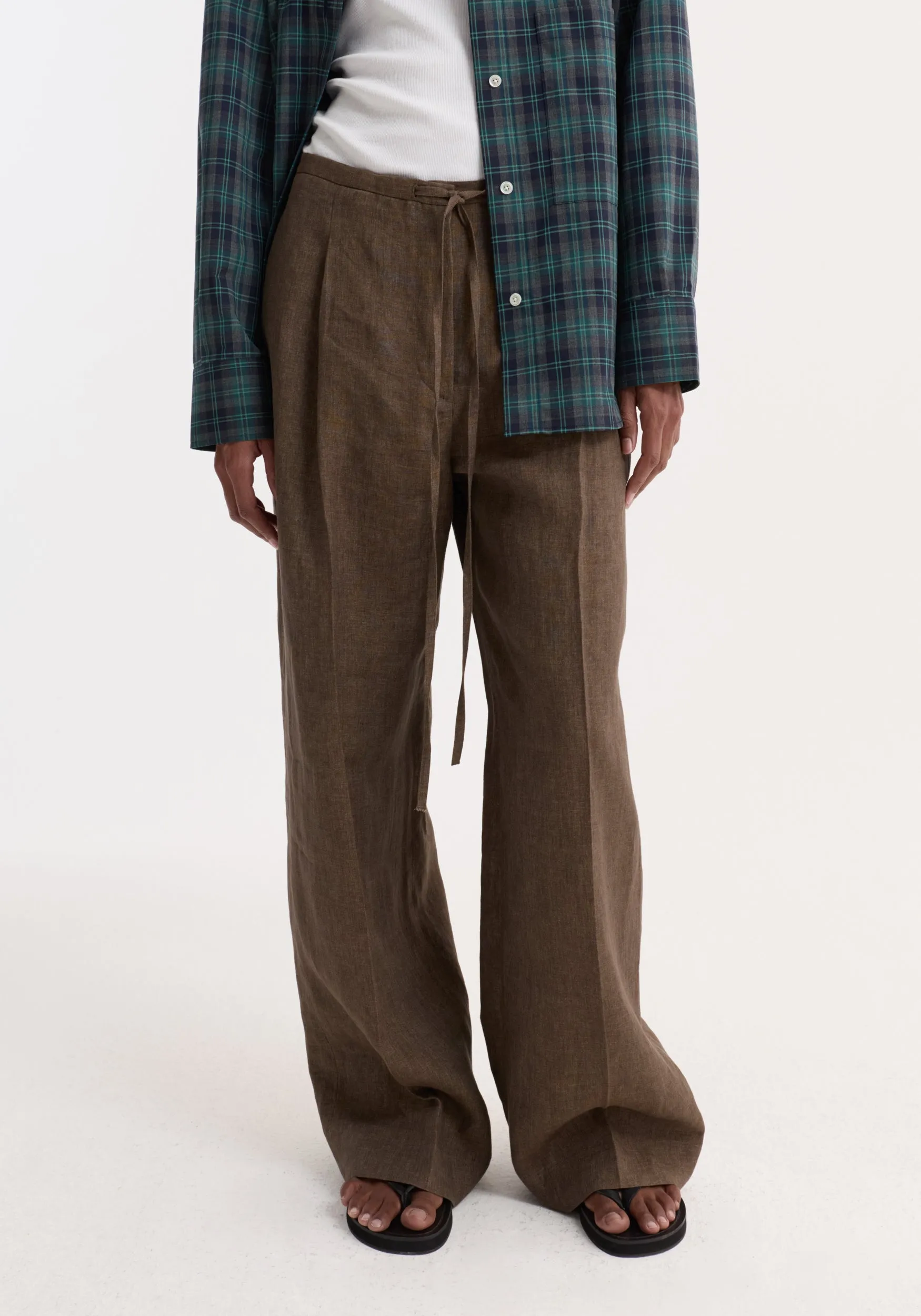 Relaxed drawstring trousers | brown melange sold by Rohe product image thumbnail 2