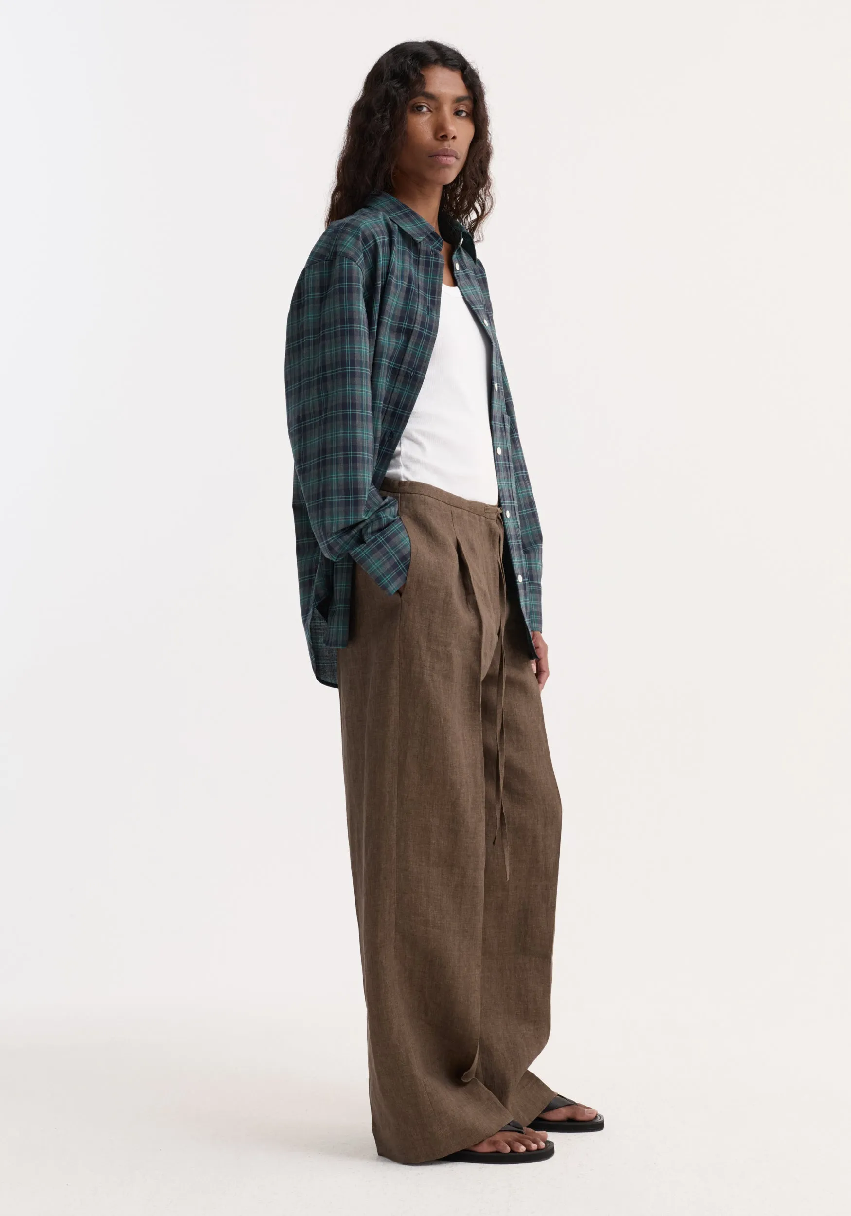 Relaxed drawstring trousers | brown melange sold by Rohe product image thumbnail 4
