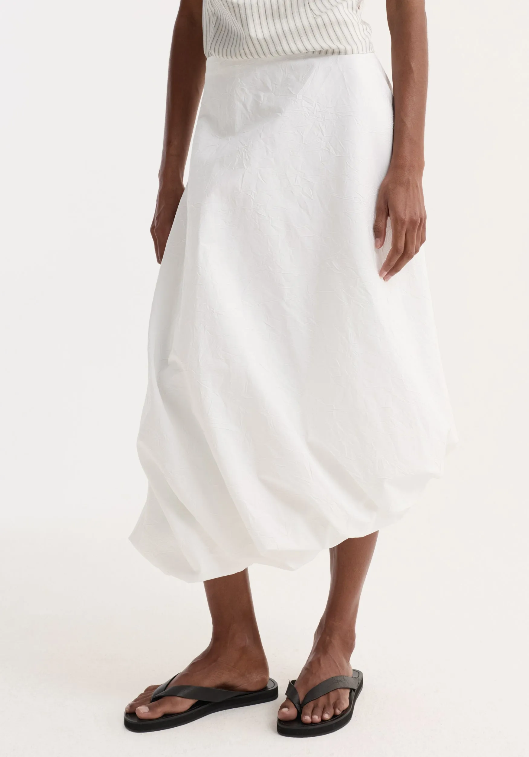 Twisted crushed cotton skirt | optic white sold by Rohe product image thumbnail 2