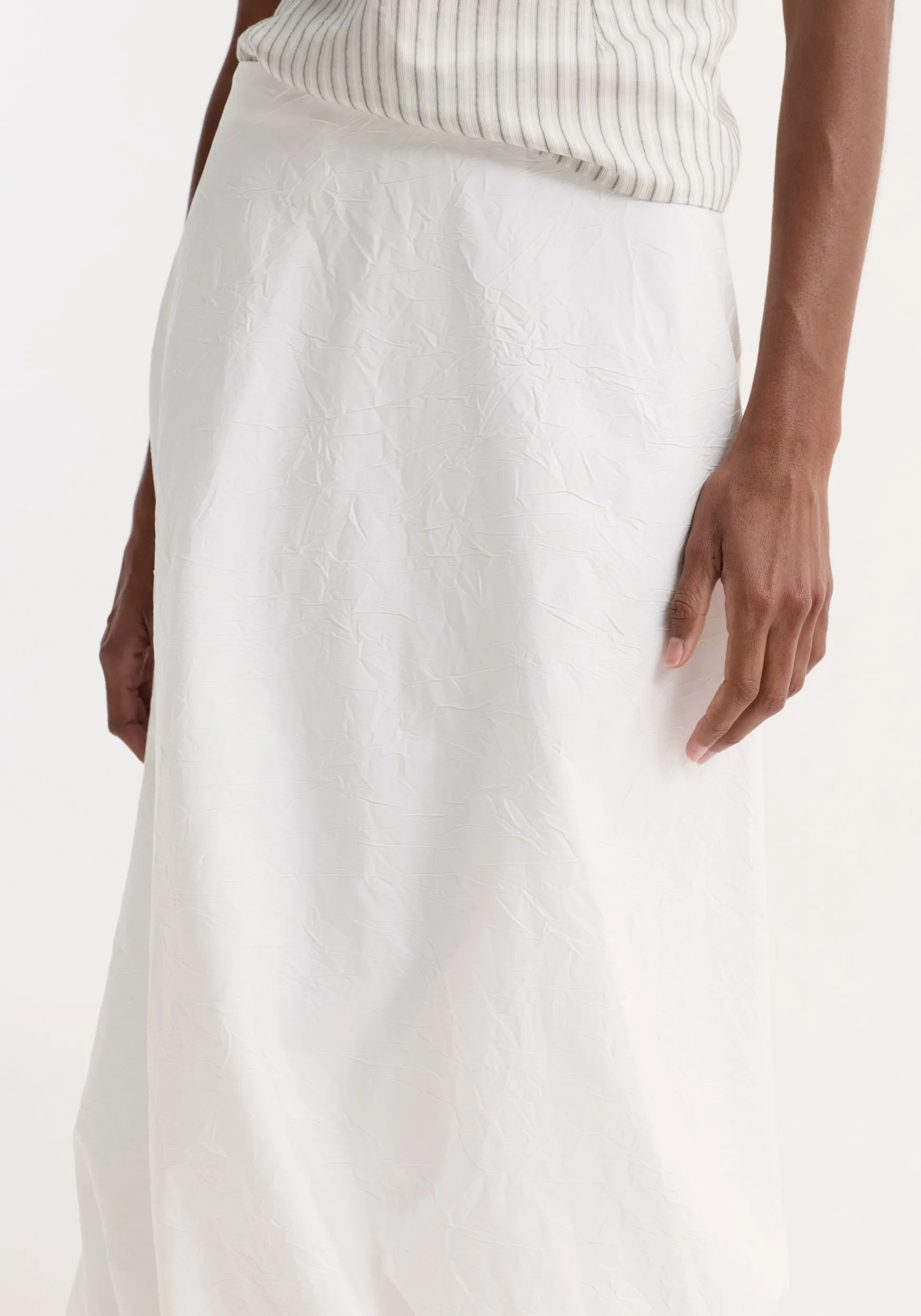 Twisted crushed cotton skirt | optic white sold by Rohe product image thumbnail 3