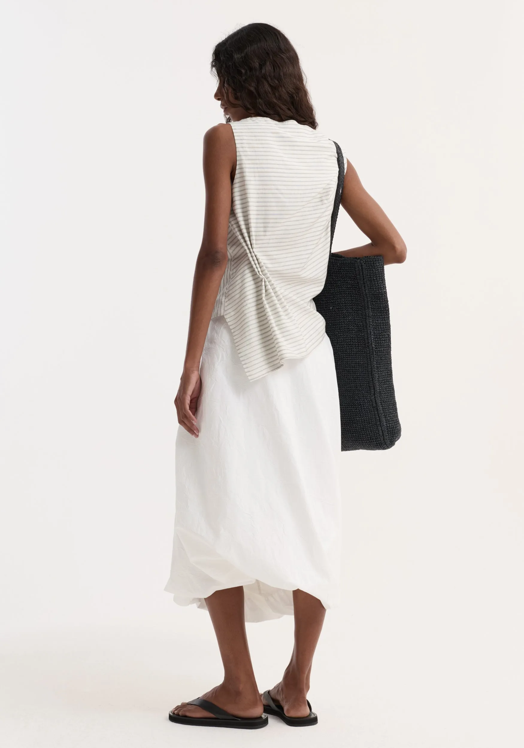 Twisted crushed cotton skirt | optic white sold by Rohe product image thumbnail 5