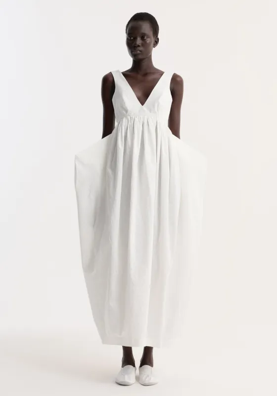 Sculptural textured cotton dress | off white made by Rohe