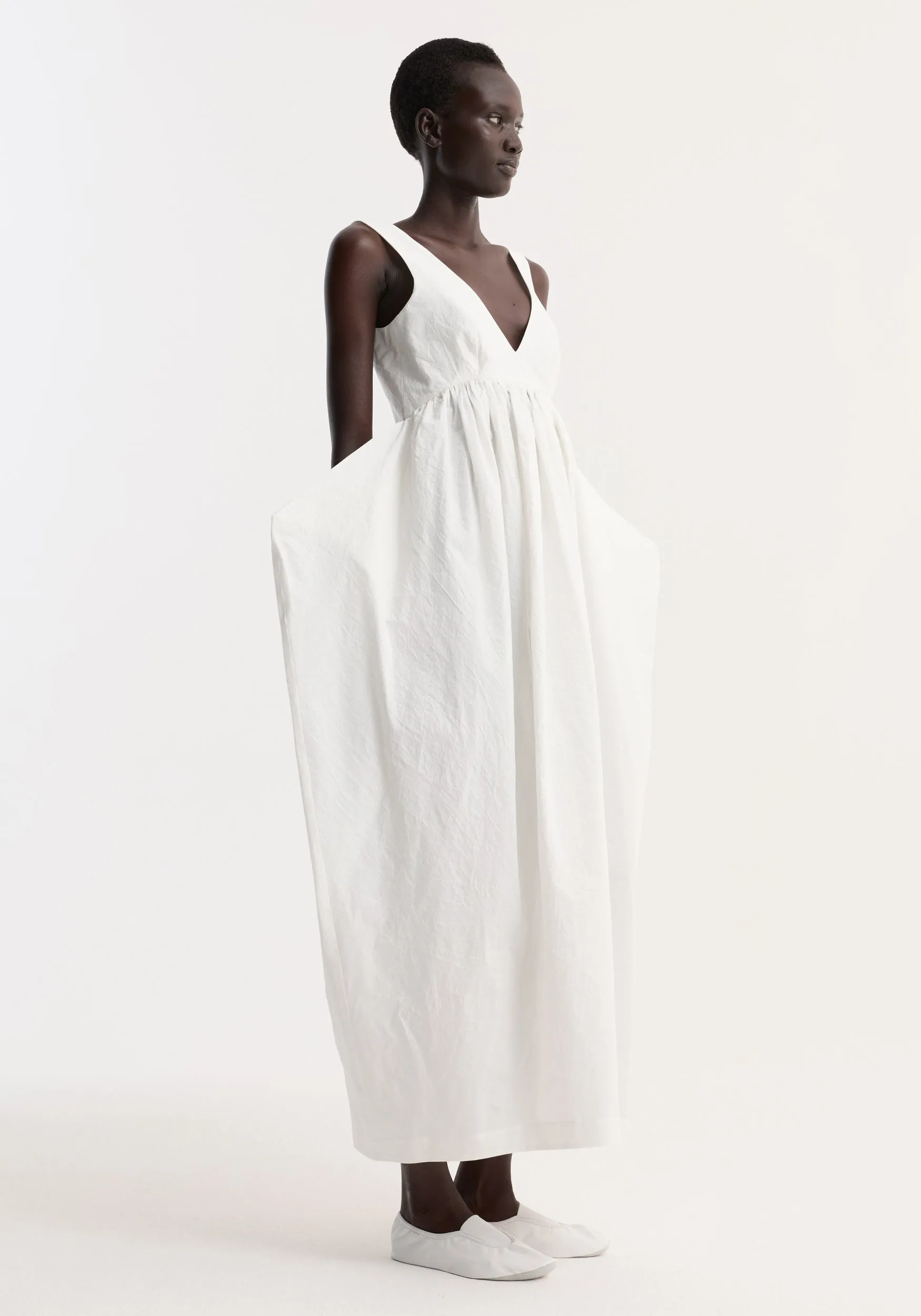 Sculptural textured cotton dress | off white sold by Rohe product image thumbnail 2