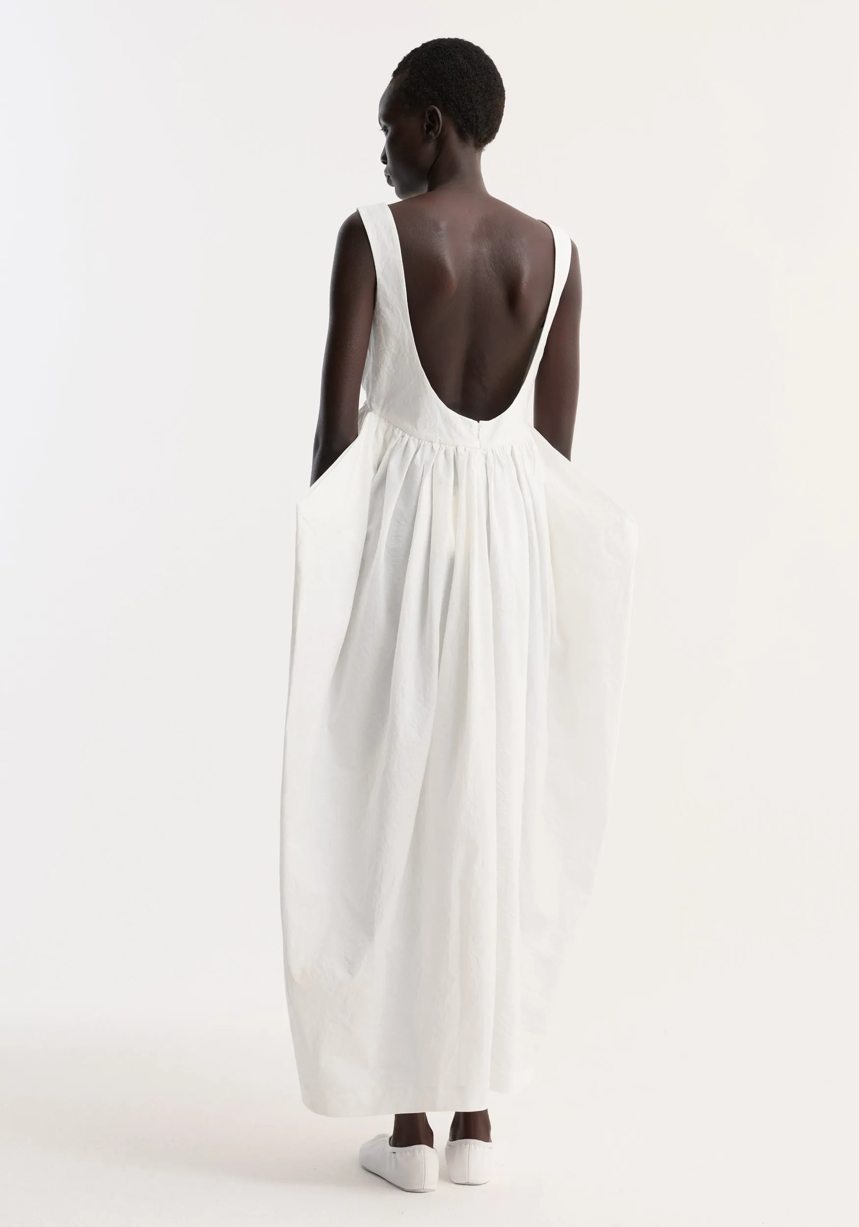 Sculptural textured cotton dress | off white sold by Rohe product image thumbnail 5