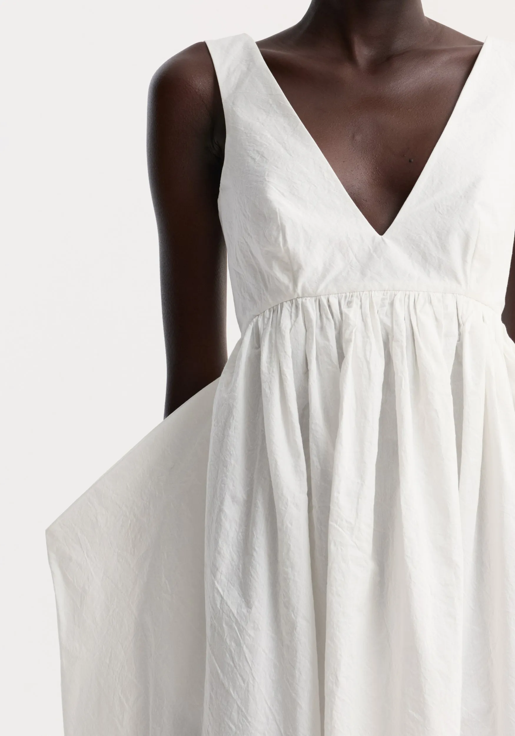 Sculptural textured cotton dress | off white sold by Rohe product image thumbnail 4