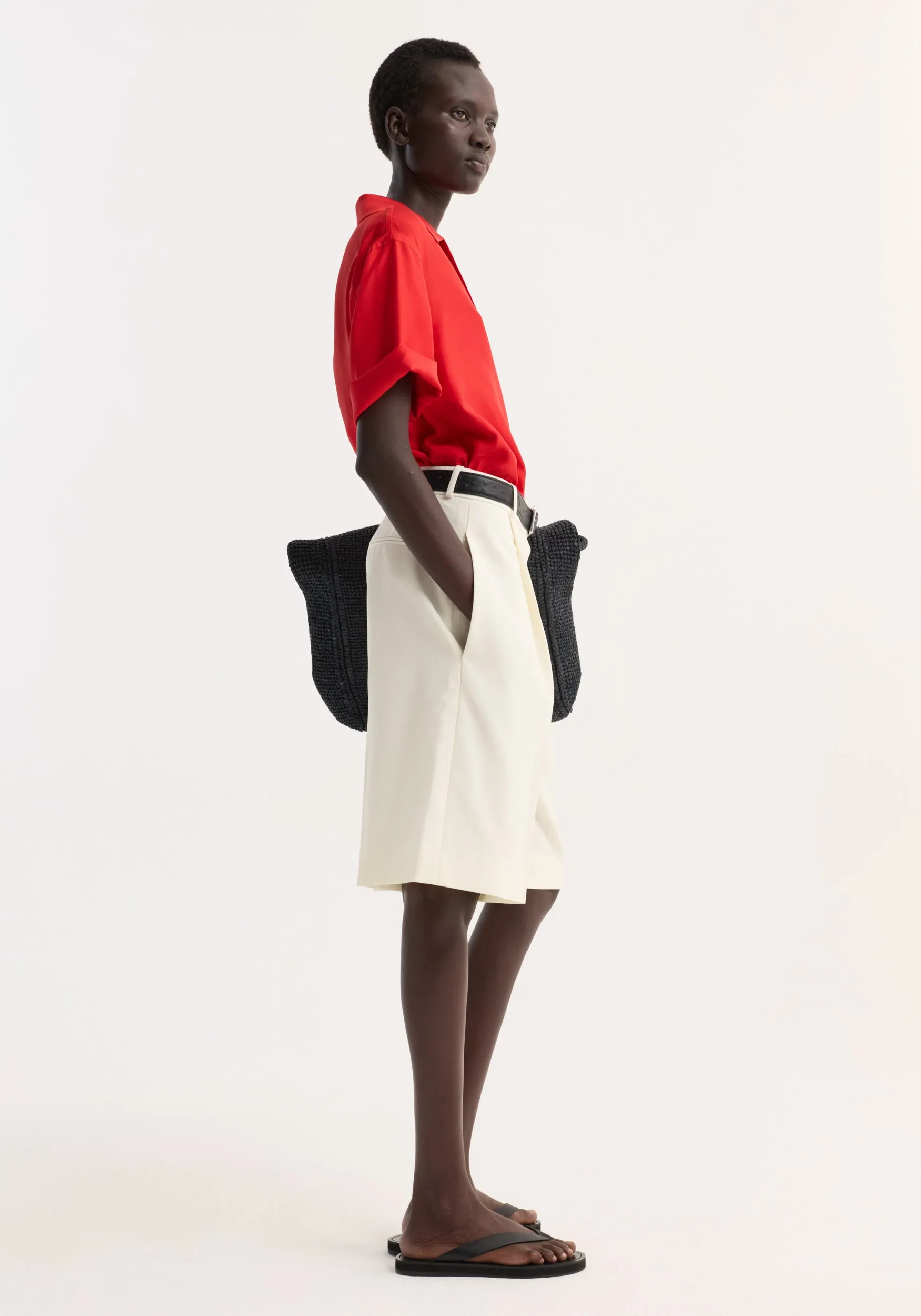 Camp collar silk shirt | red sold by Rohe product image thumbnail 2