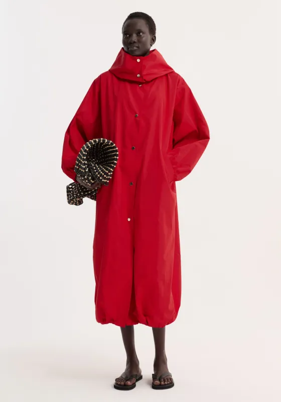 Parachute silk-blend coat | red made by Rohe