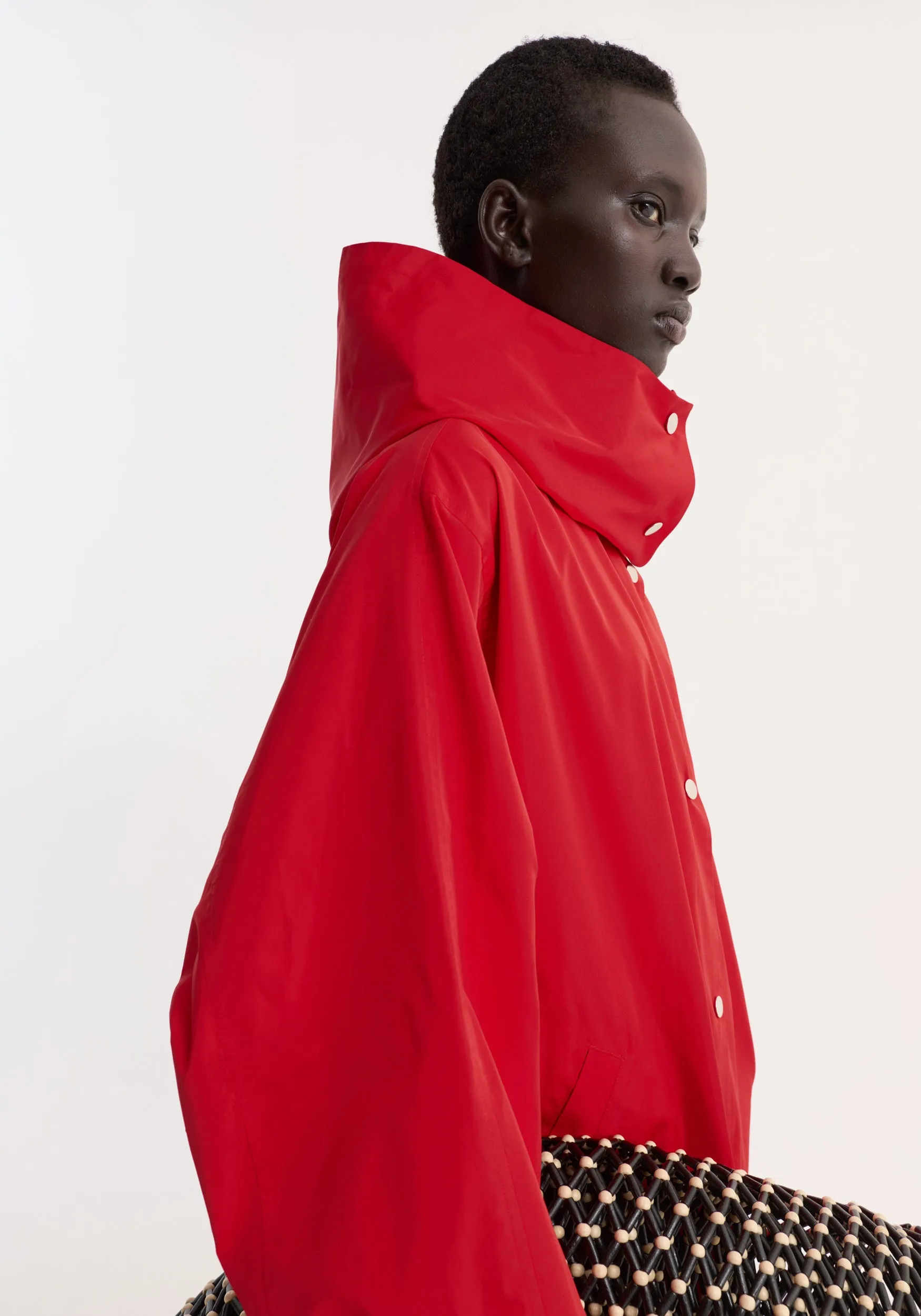 Parachute silk-blend coat | red sold by Rohe product image thumbnail 3