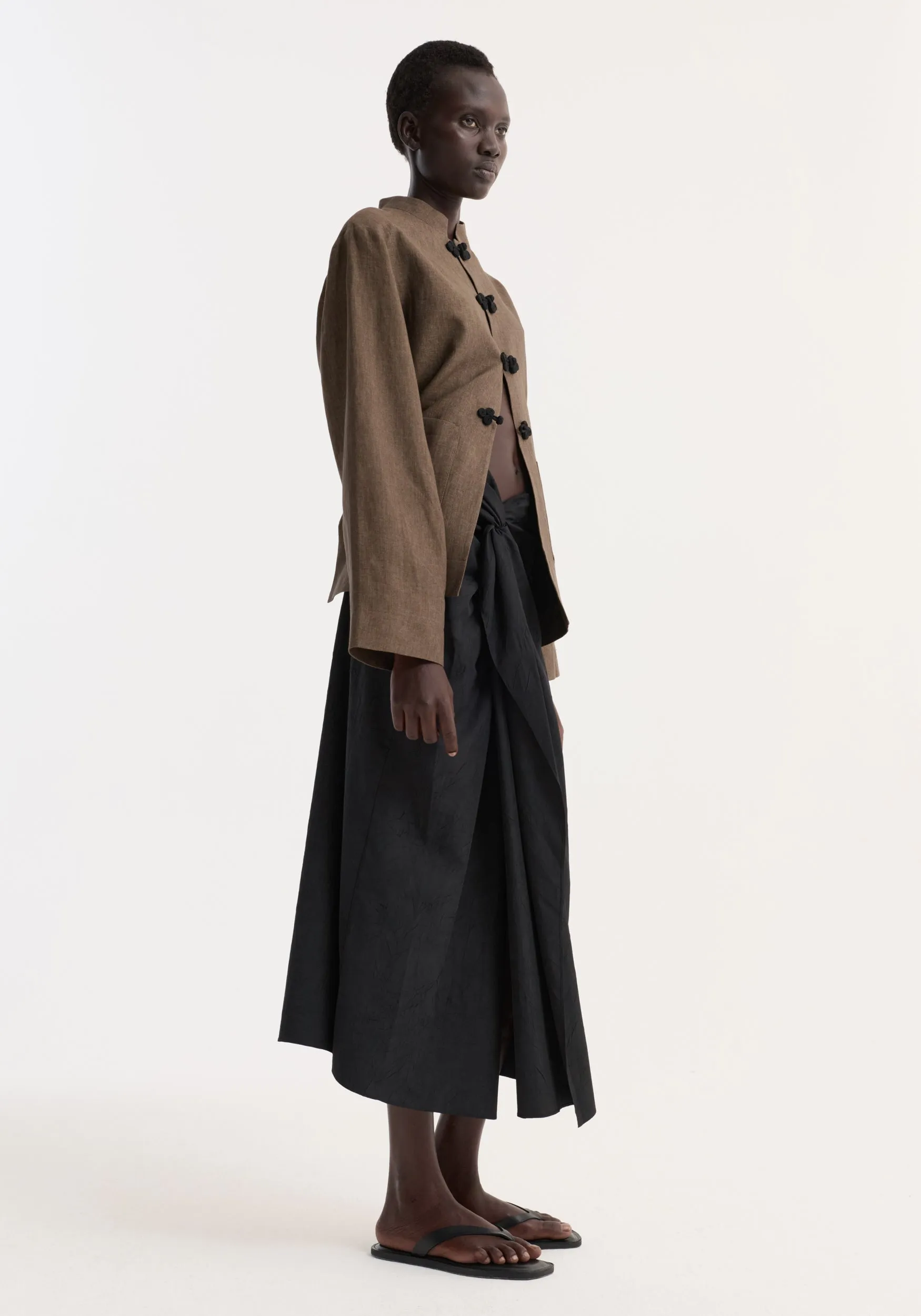 Sarong textured skirt | black sold by Rohe product image thumbnail 3