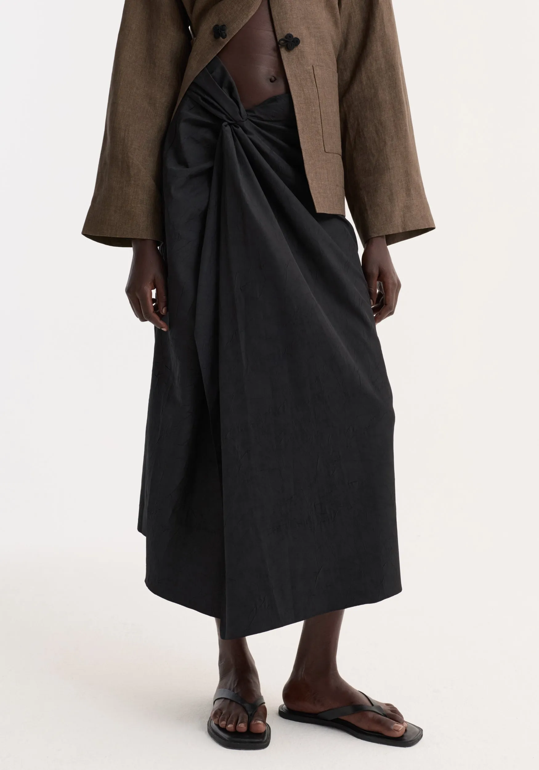 Sarong textured skirt | black sold by Rohe product image thumbnail 2