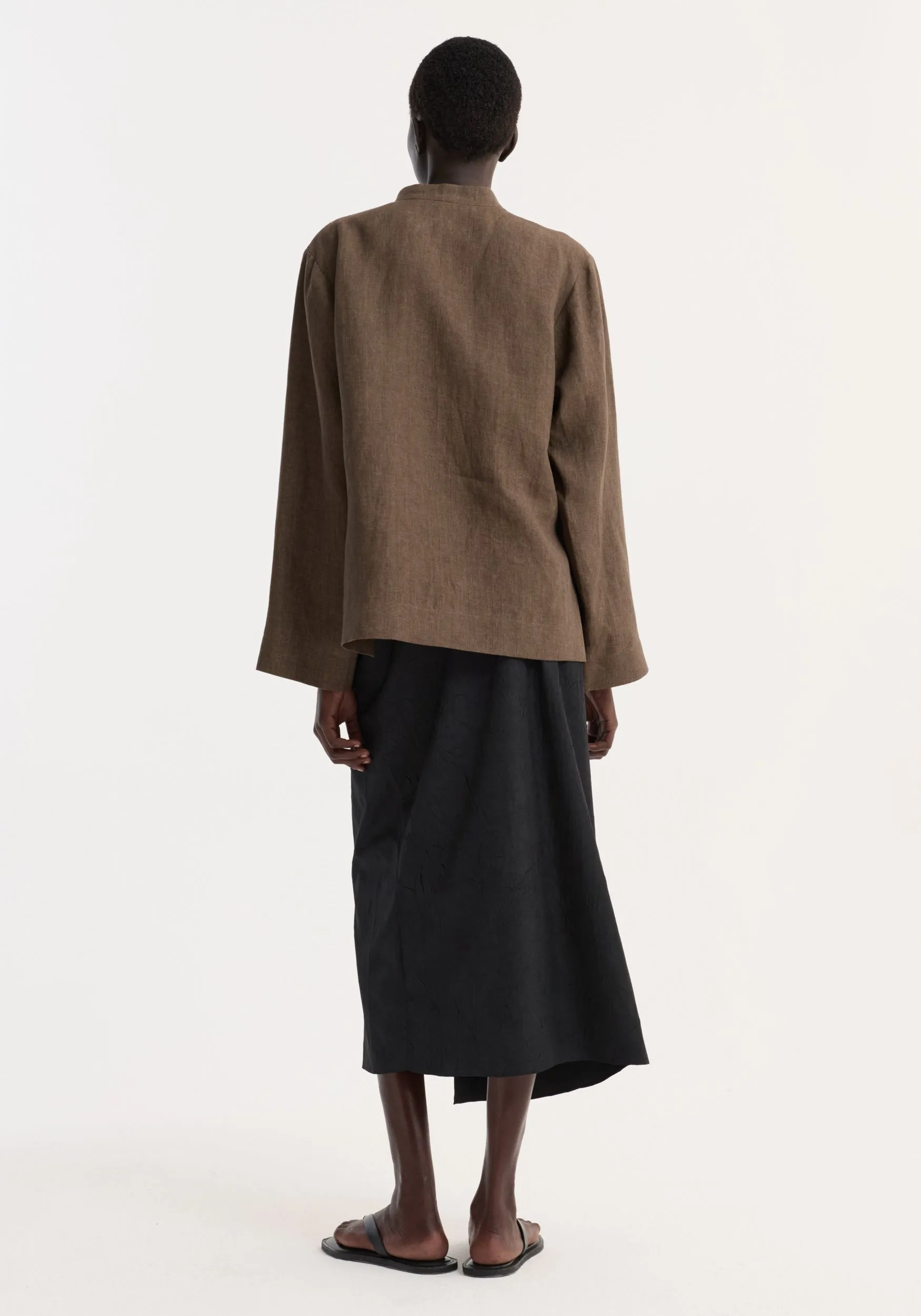 Sarong textured skirt | black sold by Rohe product image thumbnail 5