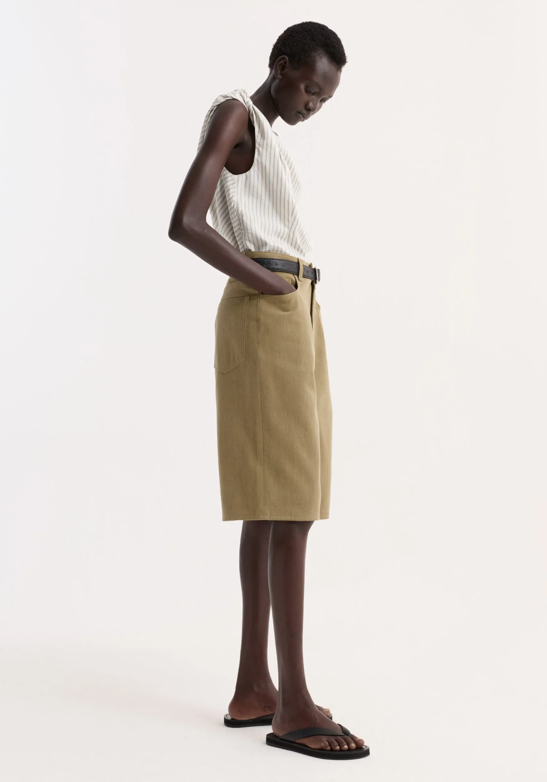 Baggy fit denim shorts | sage sold by Rohe product image thumbnail 4