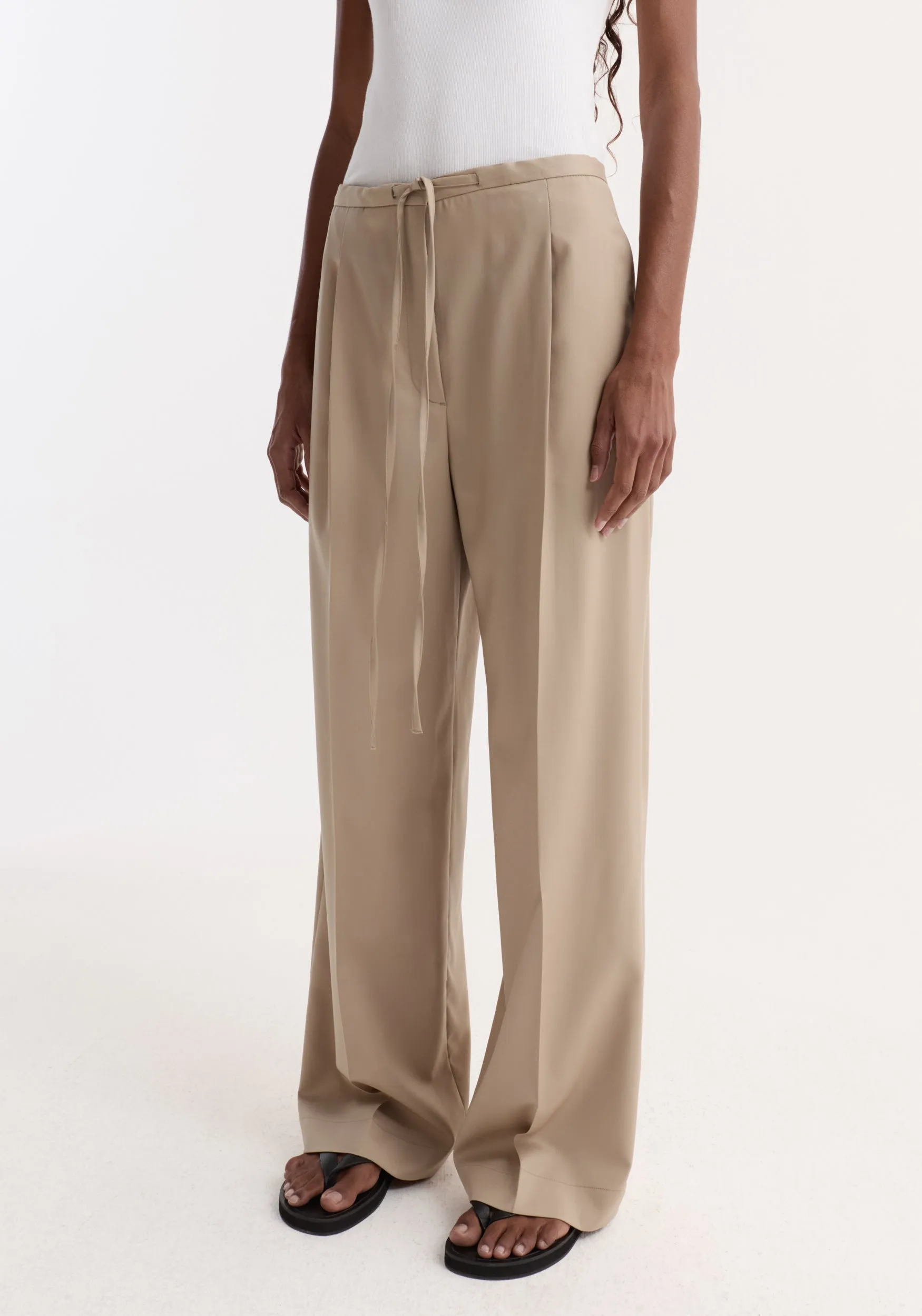 Relaxed drawstring trousers | beige sold by Rohe product image thumbnail 3