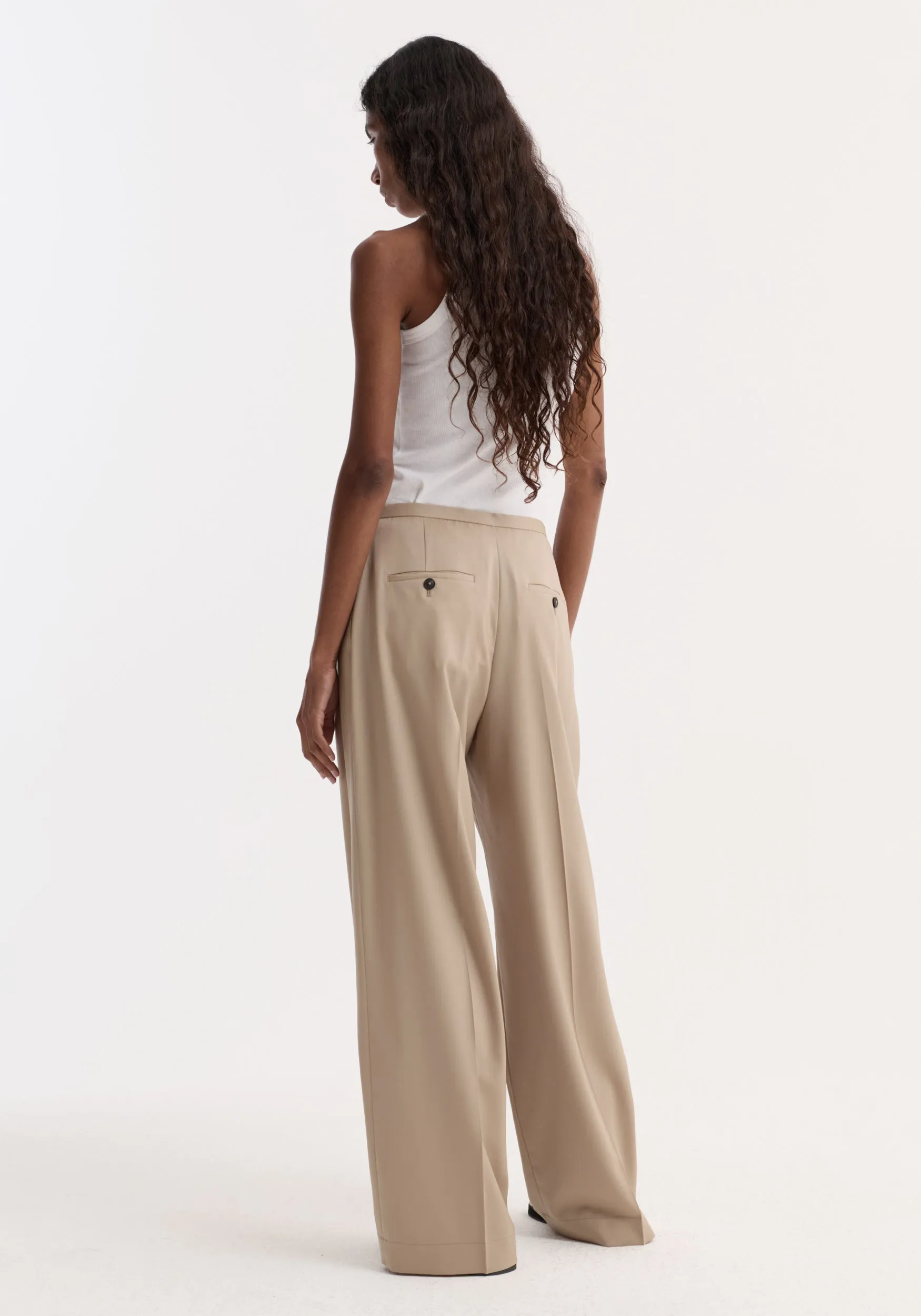 Relaxed drawstring trousers | beige sold by Rohe product image thumbnail 4