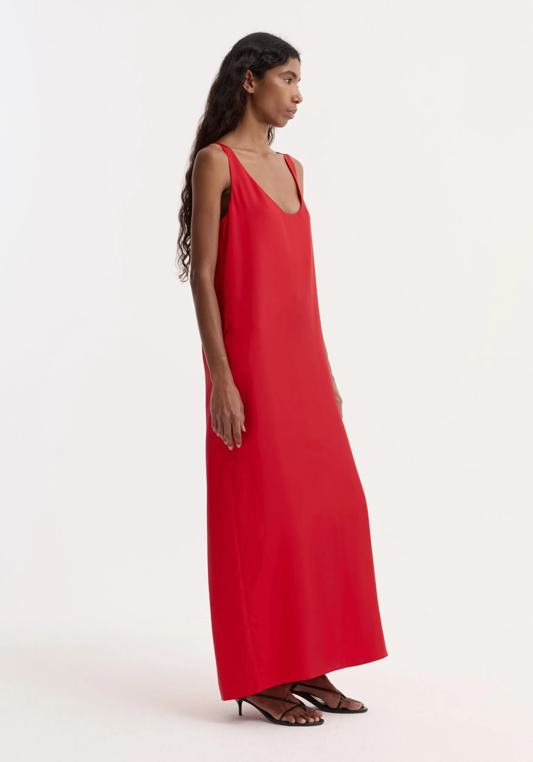 Silk scoop-neck dress | red sold by Rohe product image thumbnail 4