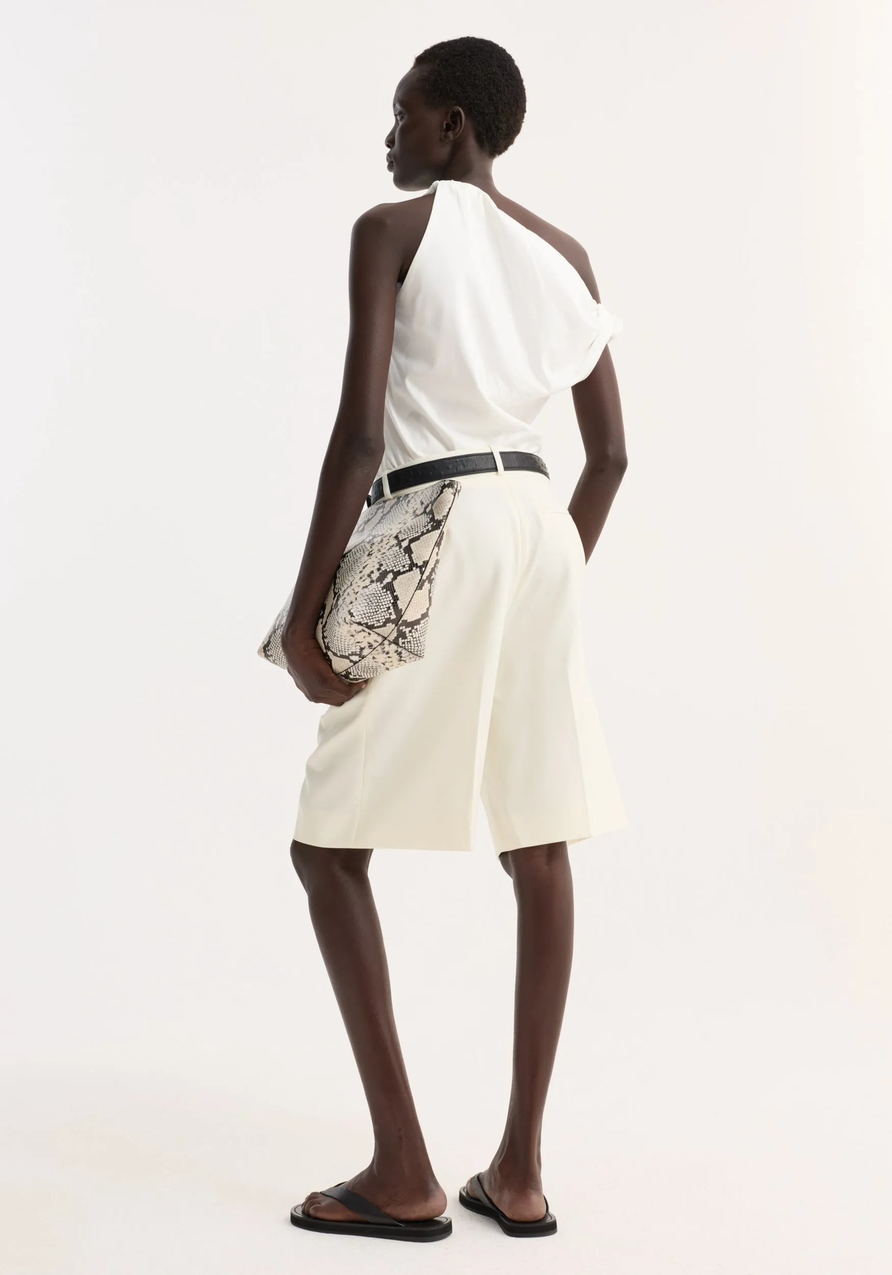 Tailored single pleat shorts | off white sold by Rohe product image thumbnail 4