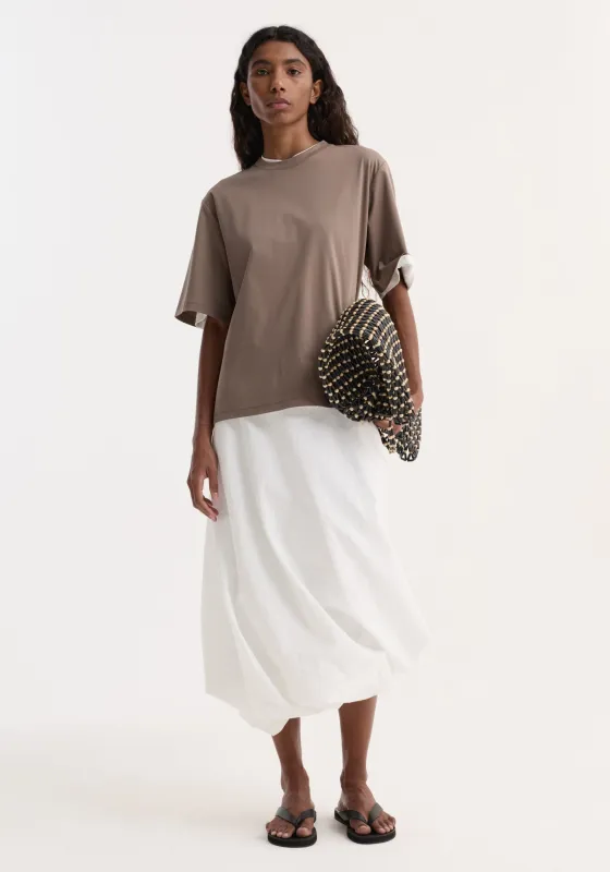 Oversized cotton silk t-shirt | taupe sold by Rohe