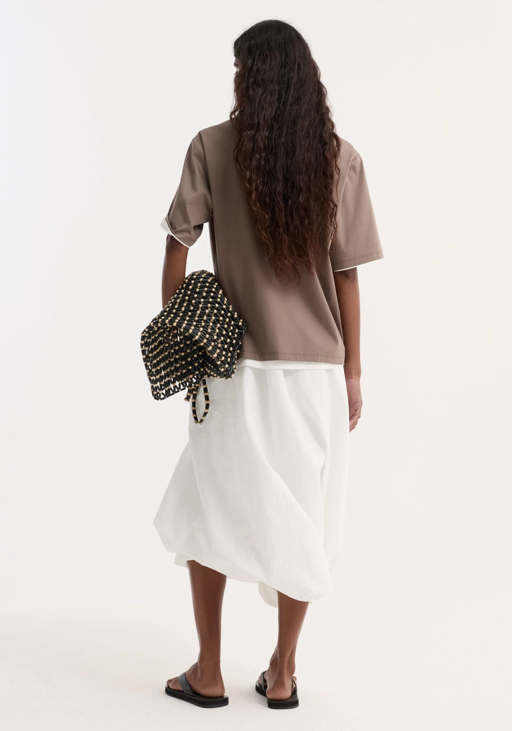 Oversized cotton silk t-shirt | taupe sold by Rohe product image thumbnail 5