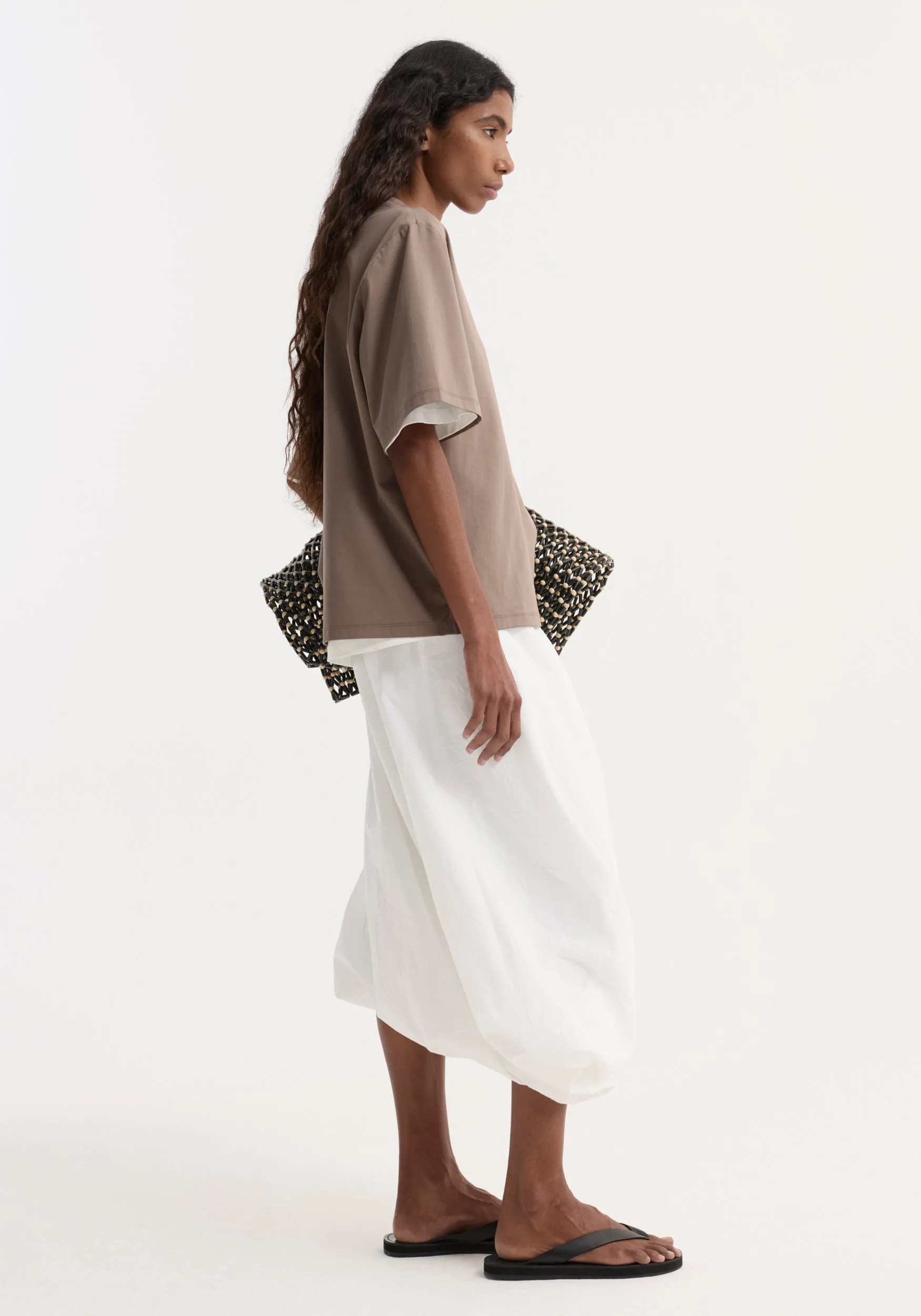 Oversized cotton silk t-shirt | taupe sold by Rohe product image thumbnail 4