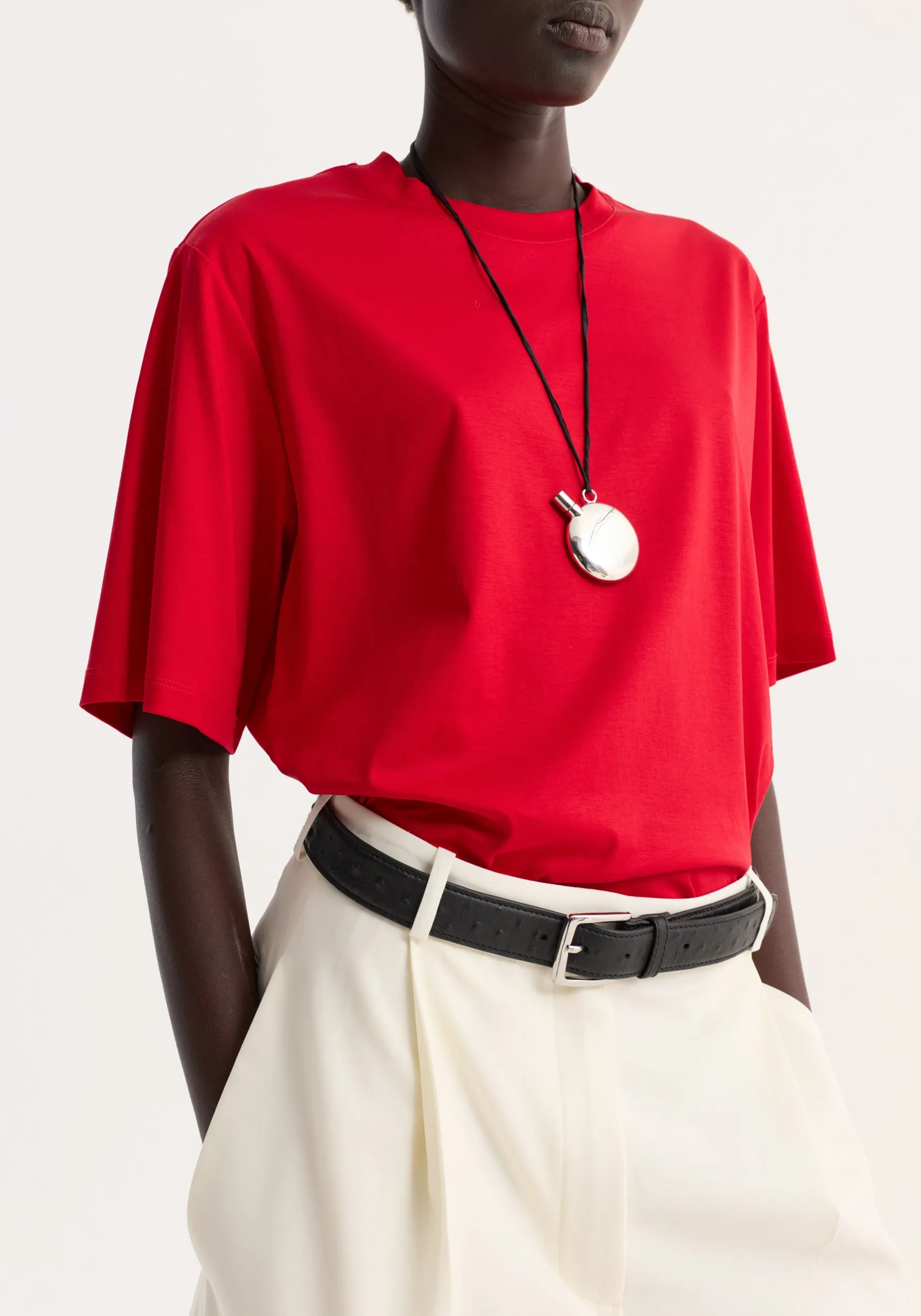 Oversized cotton silk t-shirt | red sold by Rohe product image thumbnail 3