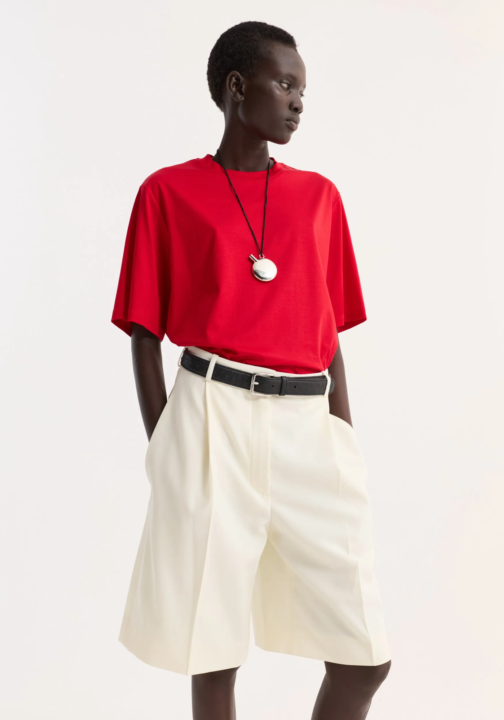 Oversized cotton silk t-shirt | red sold by Rohe product image thumbnail 2