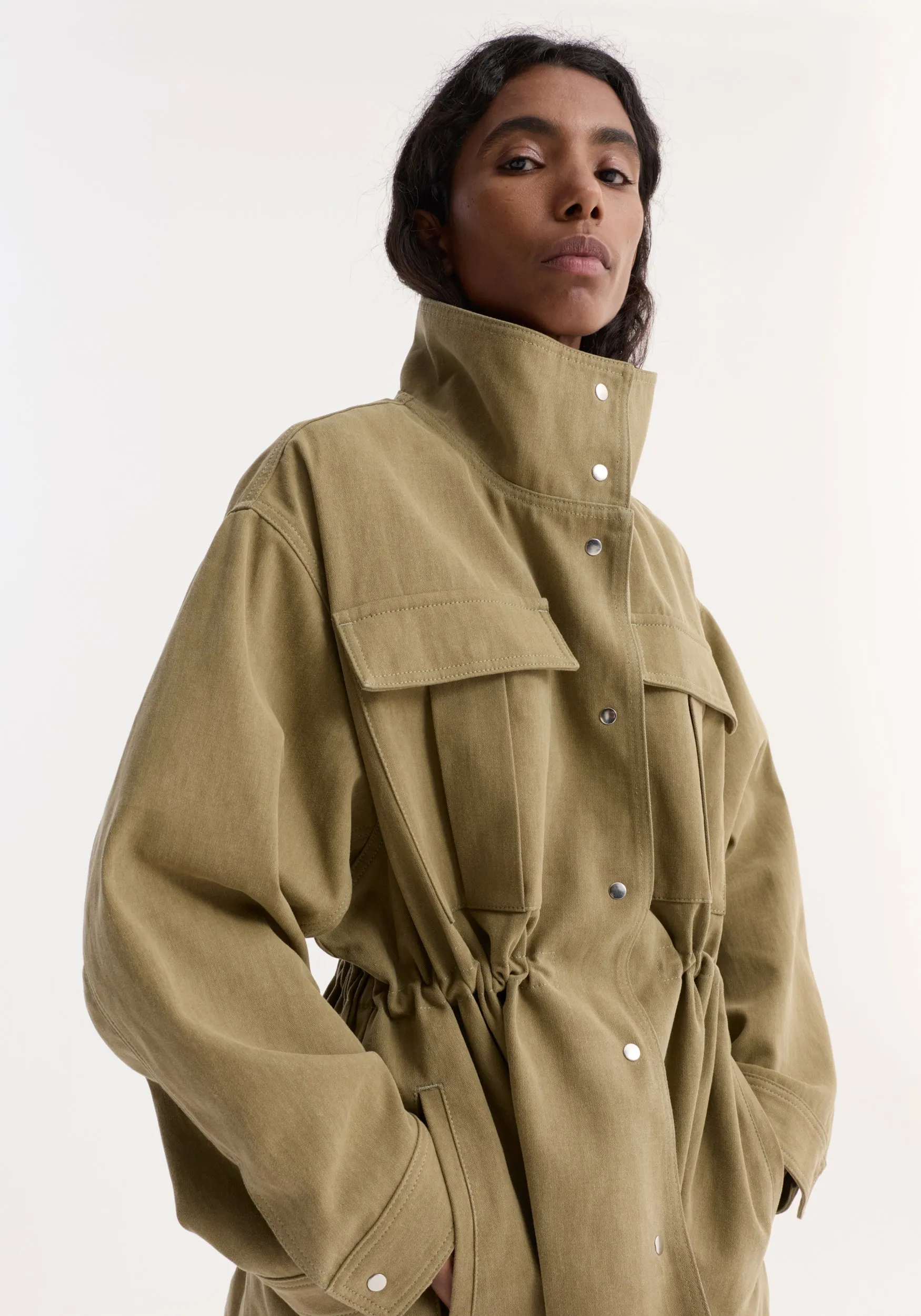 Sculptural safari jacket | sage sold by Rohe product image thumbnail 3