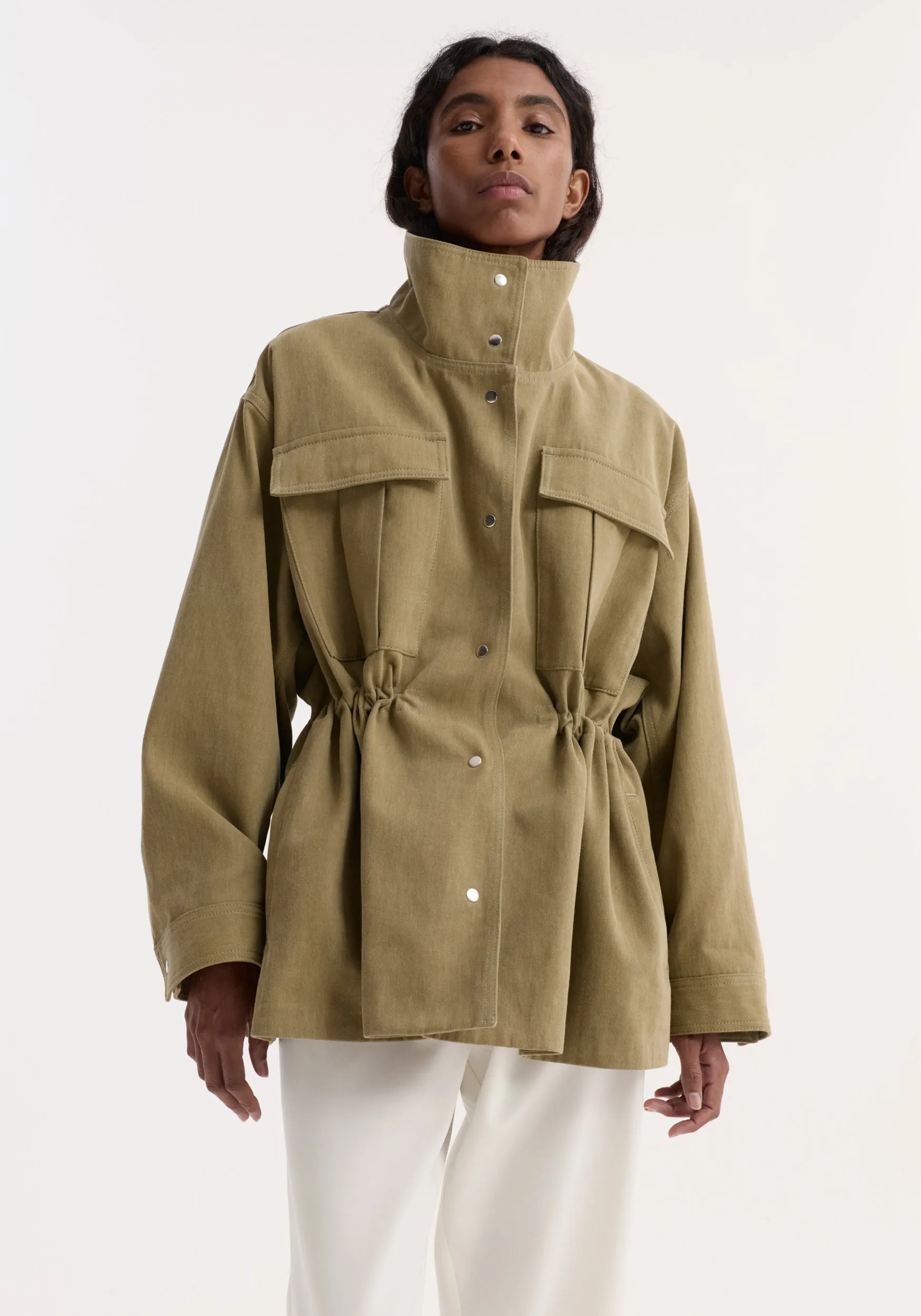 Sculptural safari jacket | sage sold by Rohe product image thumbnail 2