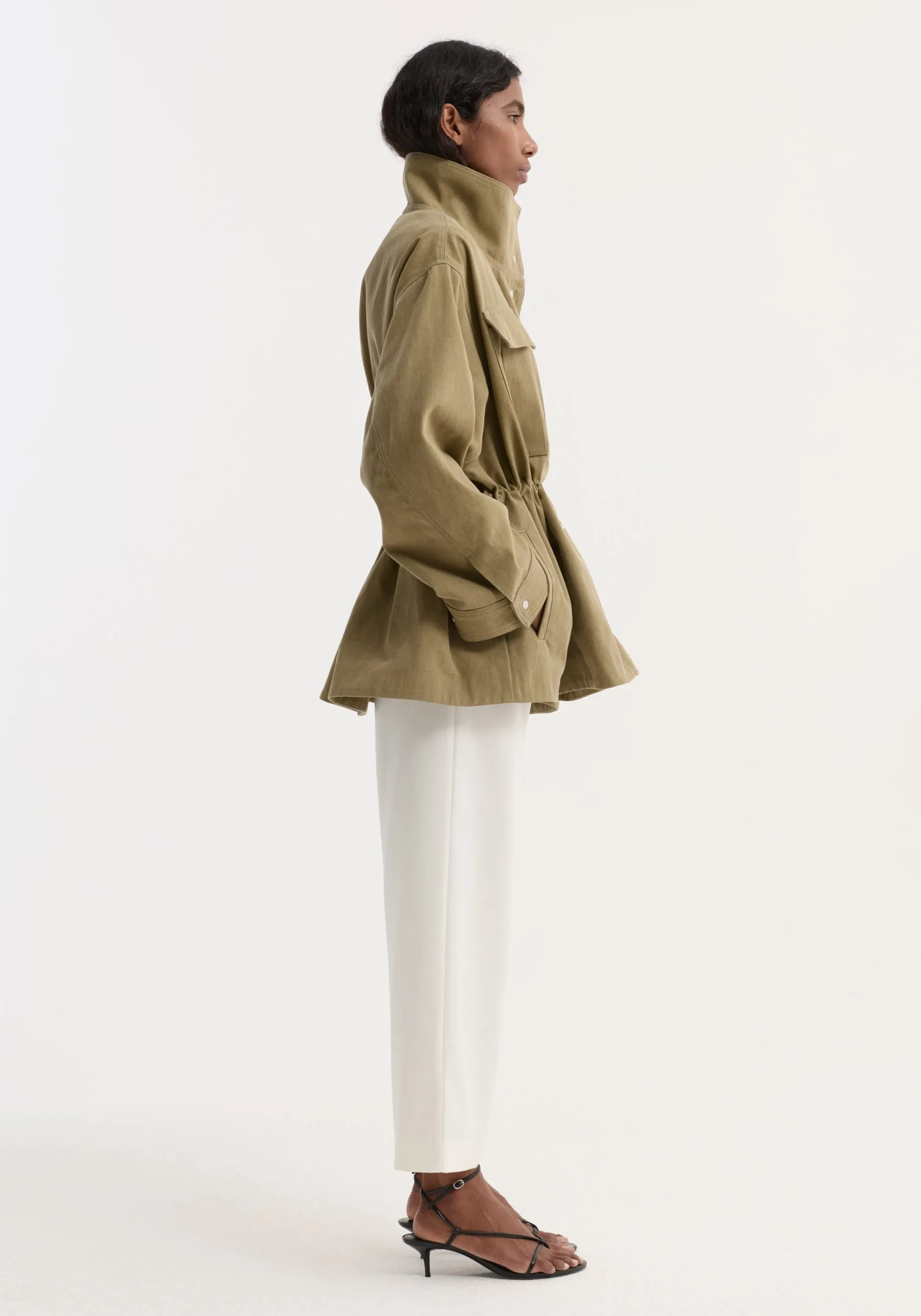 Sculptural safari jacket | sage sold by Rohe product image thumbnail 4