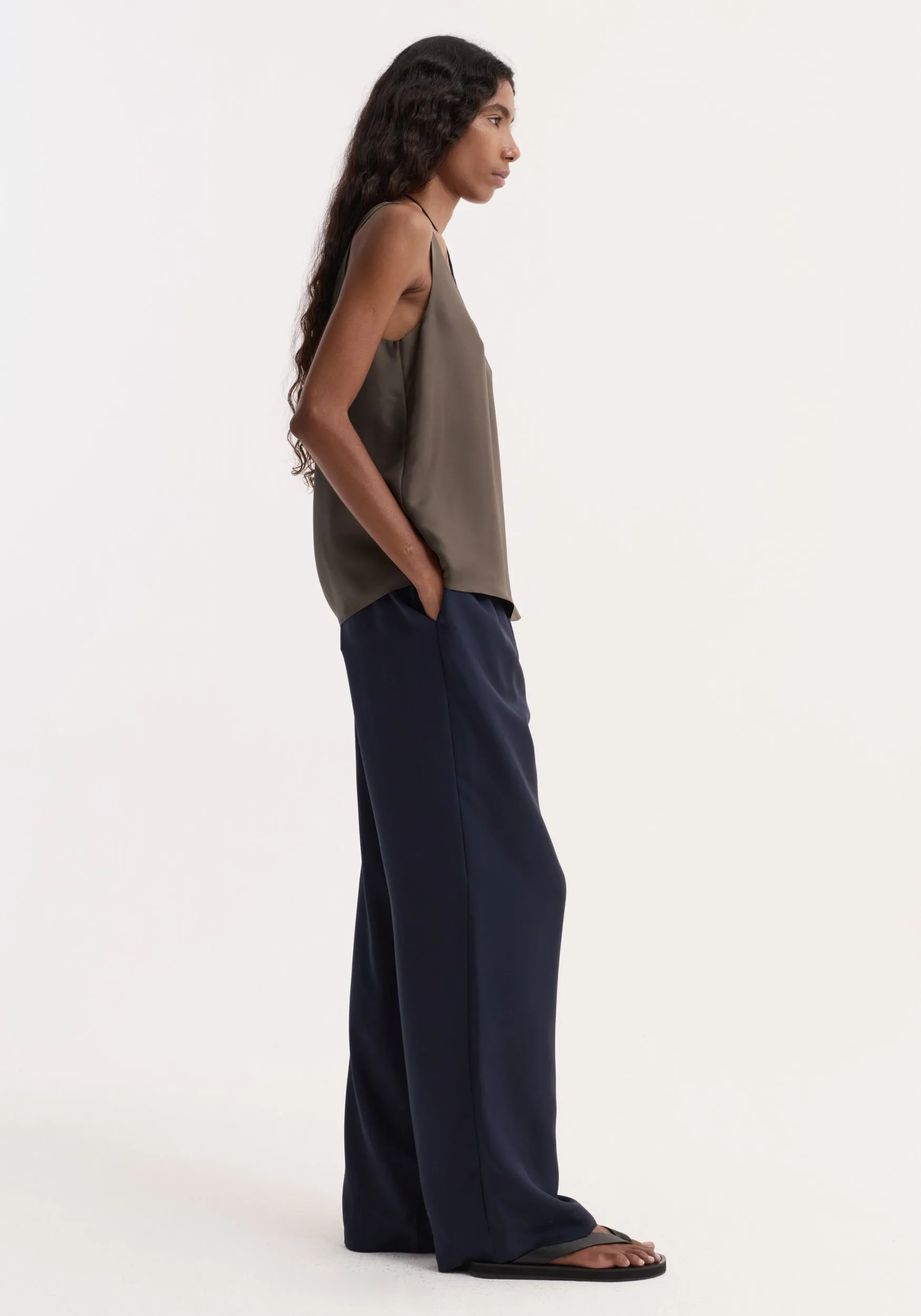 Silk scoop-neck top | earth sold by Rohe product image thumbnail 4