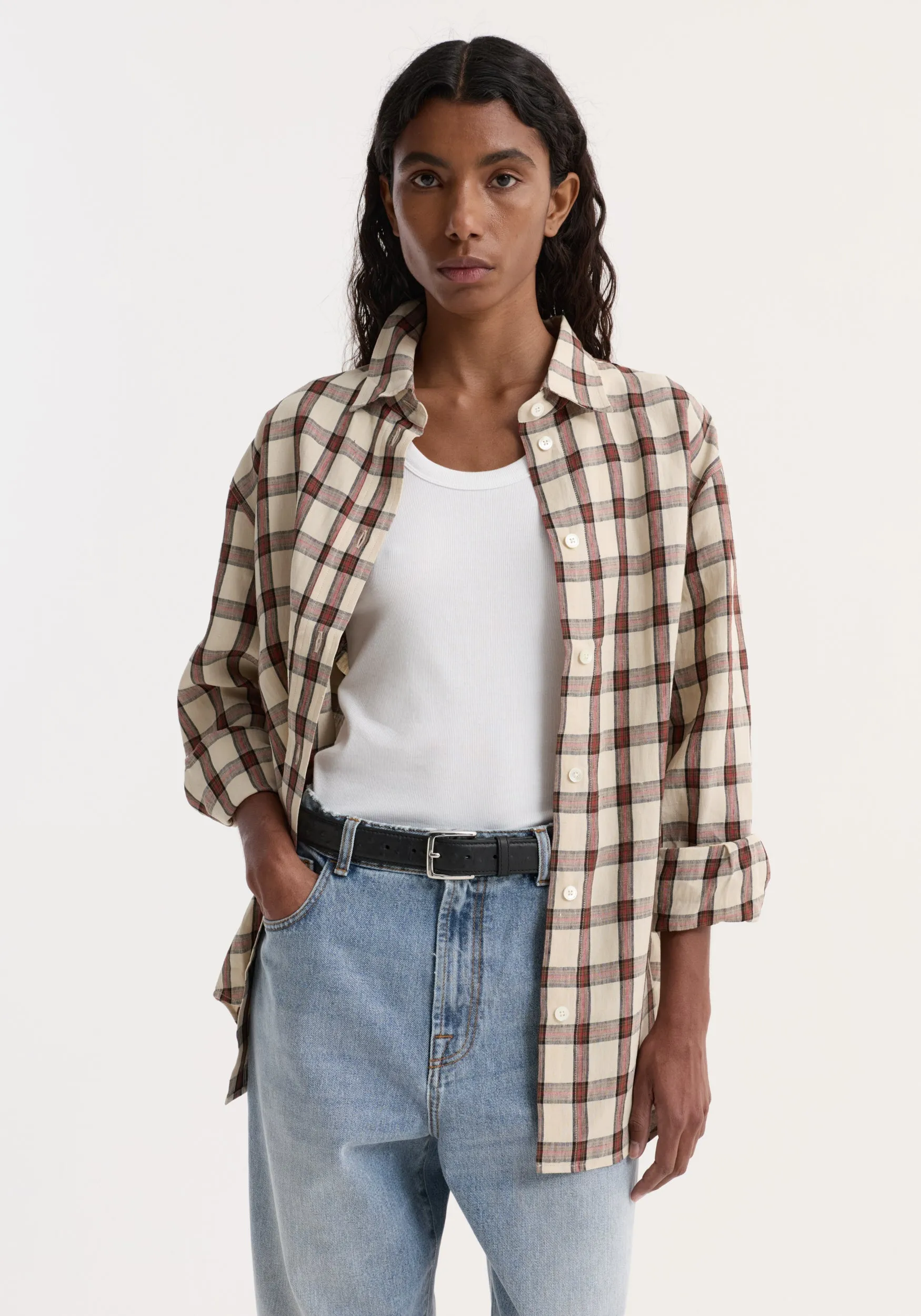 Oversized check shirt | red table check sold by Rohe product image thumbnail 3