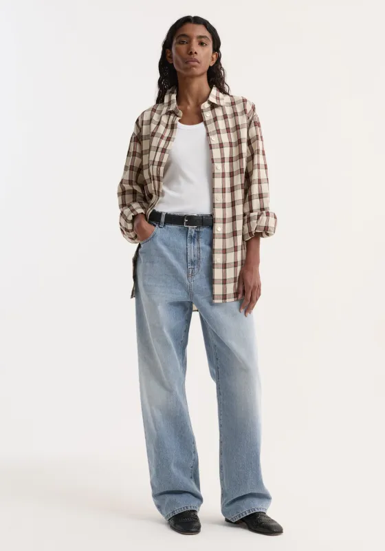 Oversized check shirt | red table check made by Rohe