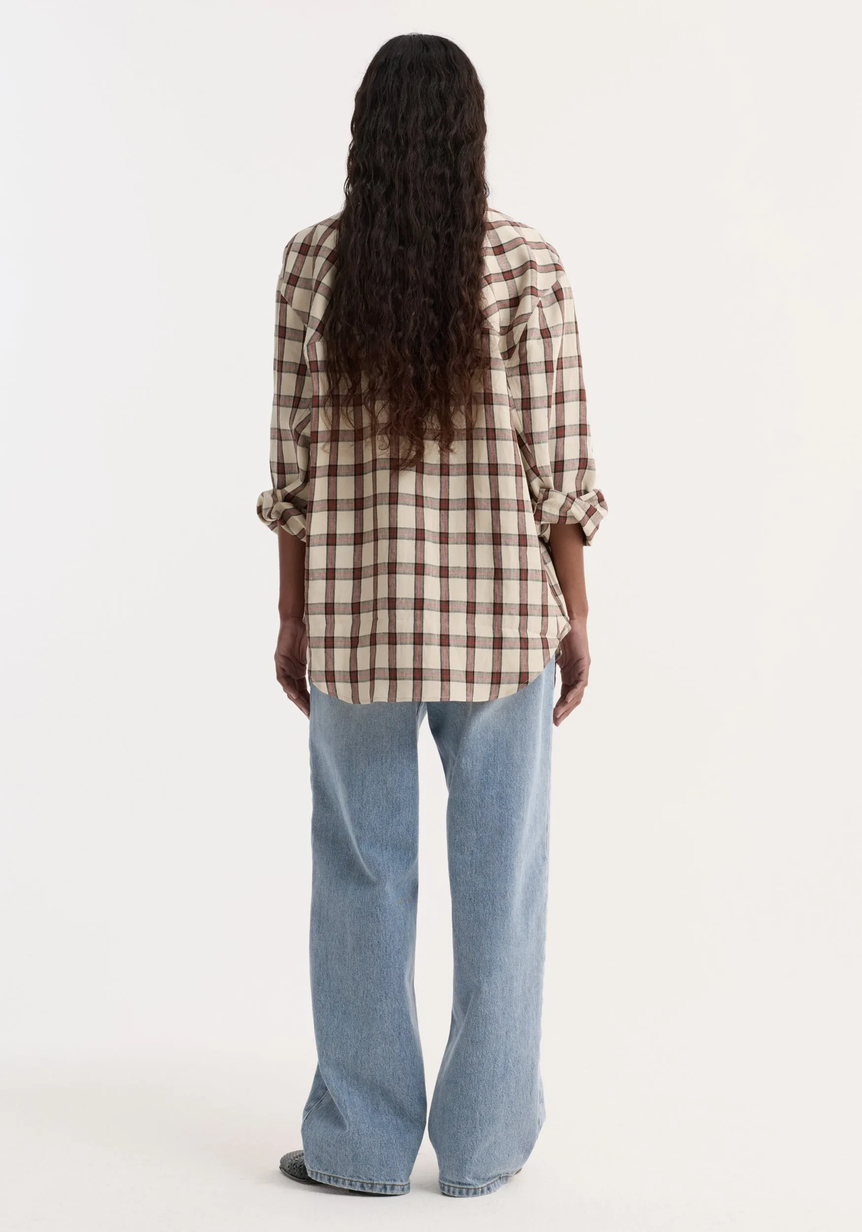 Oversized check shirt | red table check sold by Rohe product image thumbnail 4