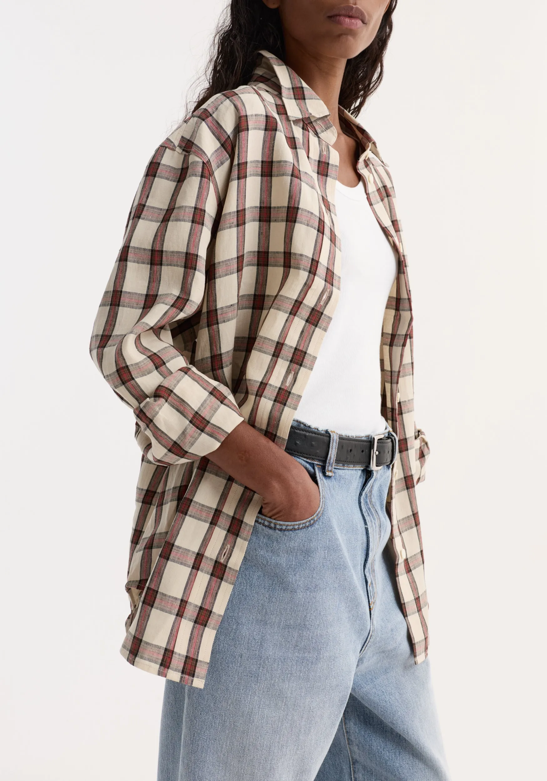 Oversized check shirt | red table check sold by Rohe product image thumbnail 5