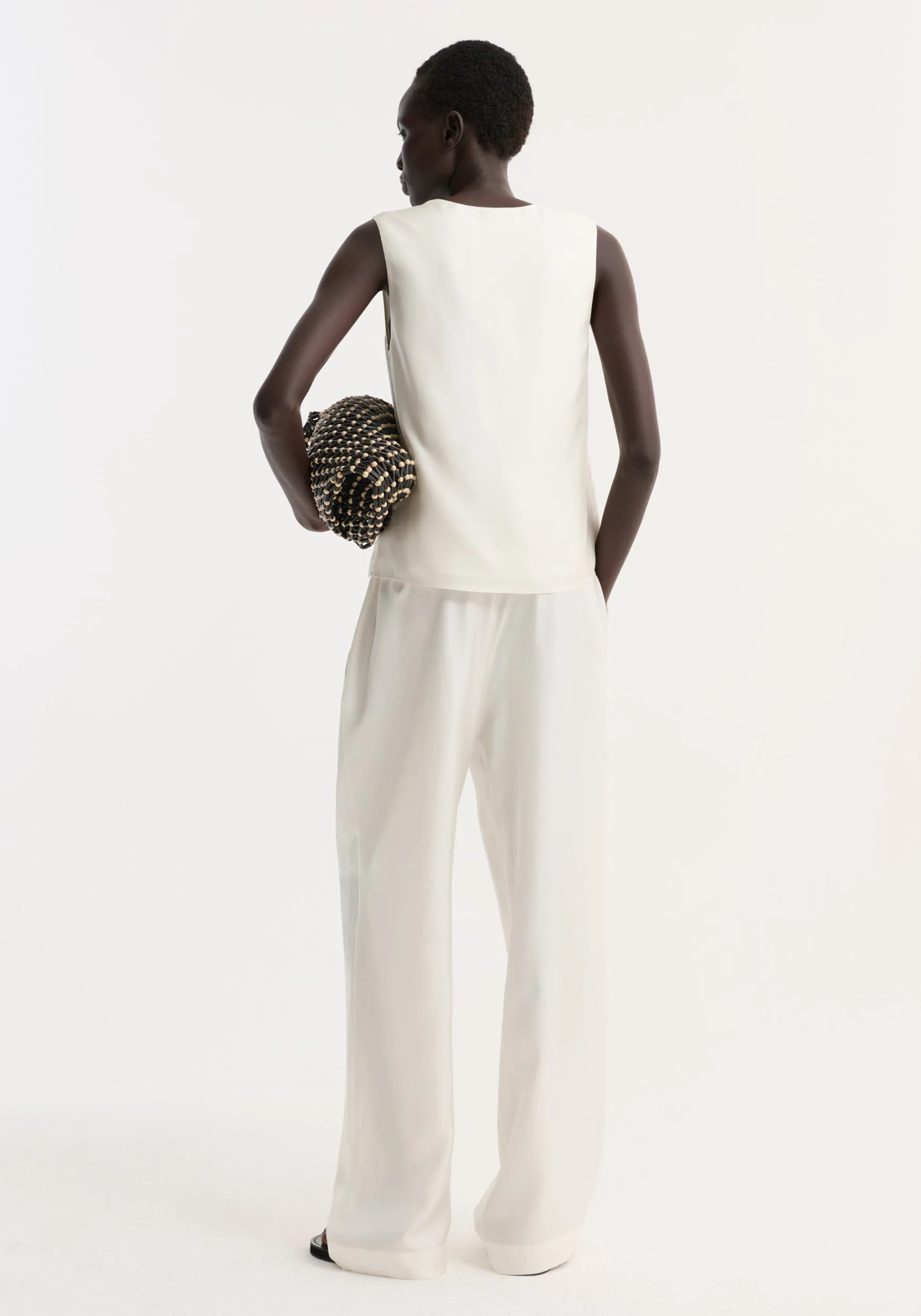 Relaxed silk trousers | cream sold by Rohe product image thumbnail 4