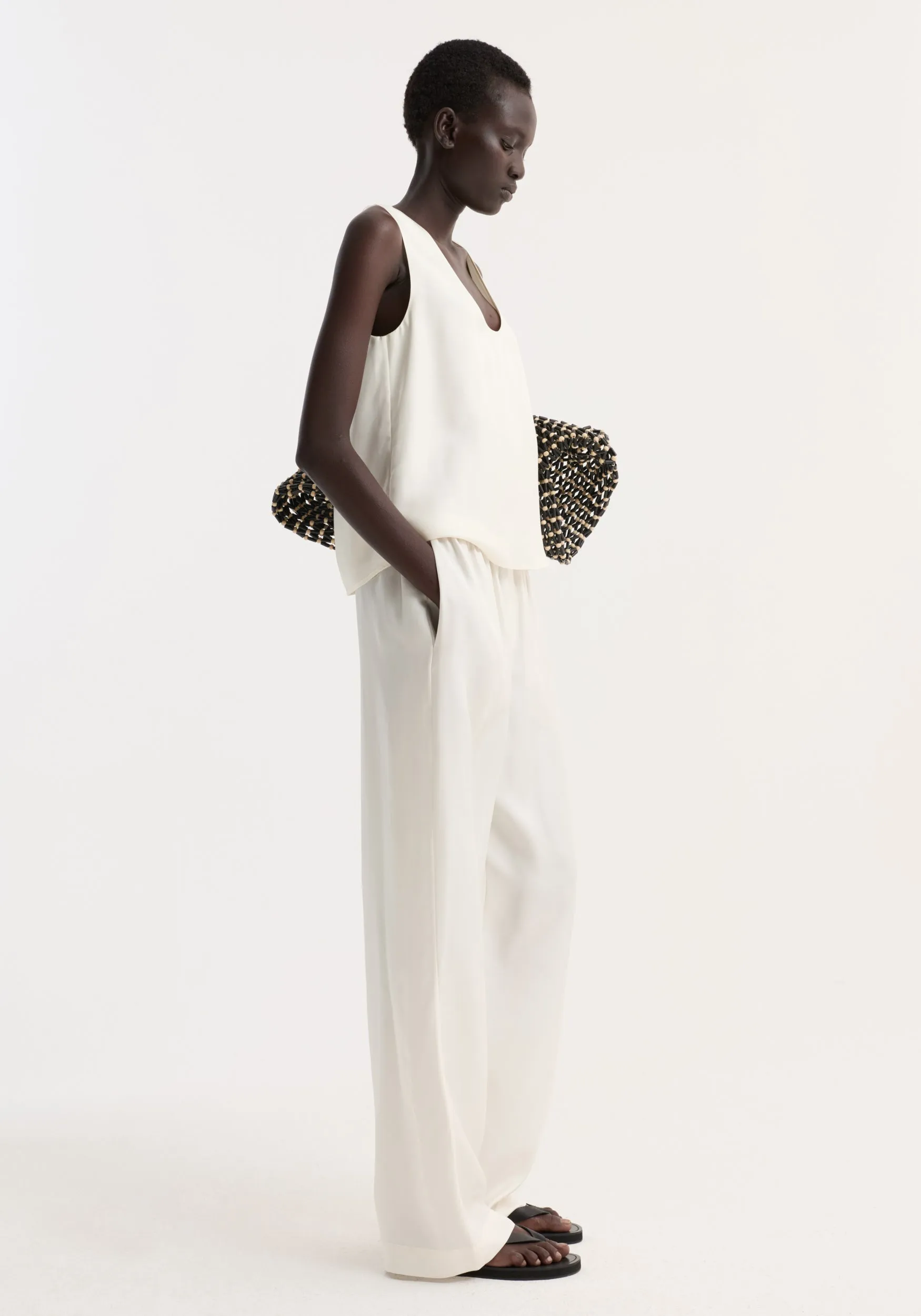 Relaxed silk trousers | cream sold by Rohe product image thumbnail 2