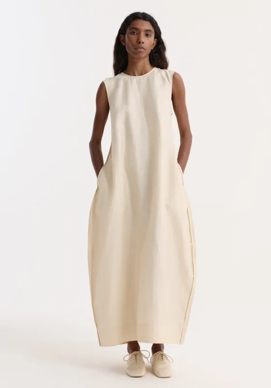 Hourglass linen silk dress | butter sold by Rohe