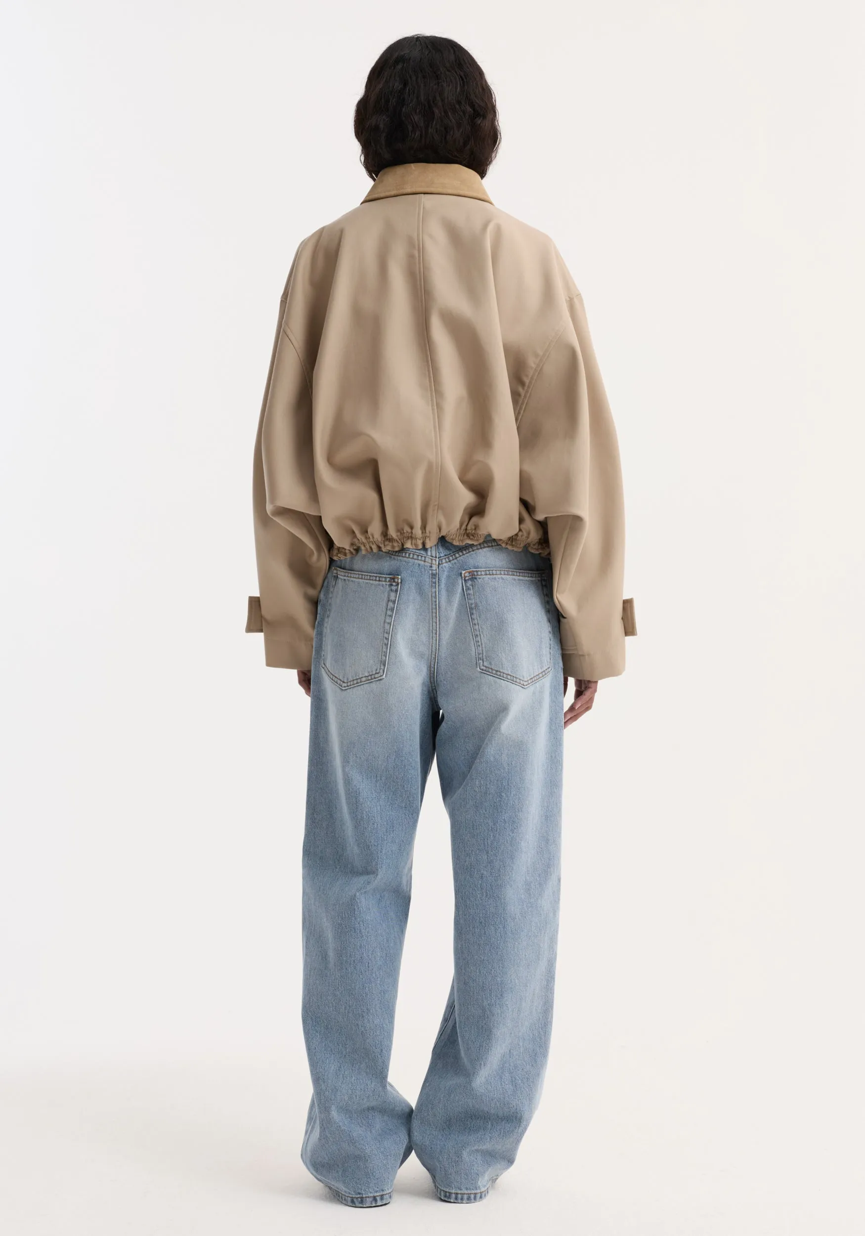 Suede collar blouson jacket | sand sold by Rohe product image thumbnail 5