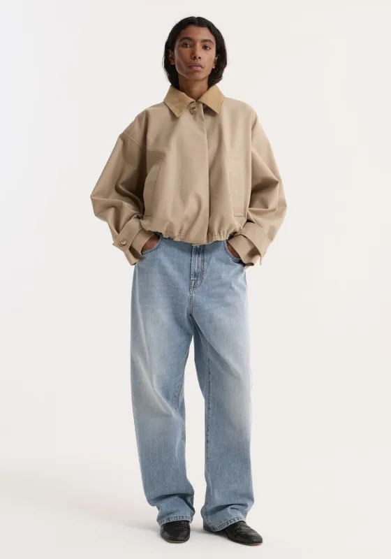 Suede collar blouson jacket | sand made by Rohe