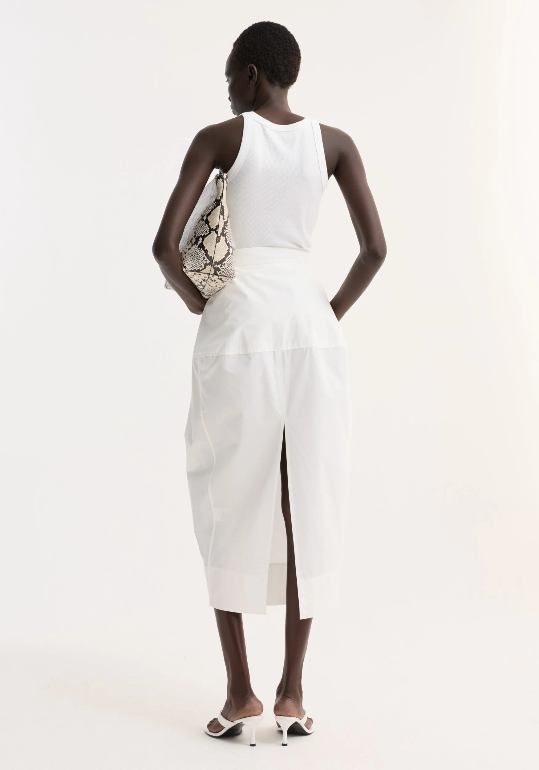 Sculptural poplin skirt | optic white sold by Rohe product image thumbnail 4