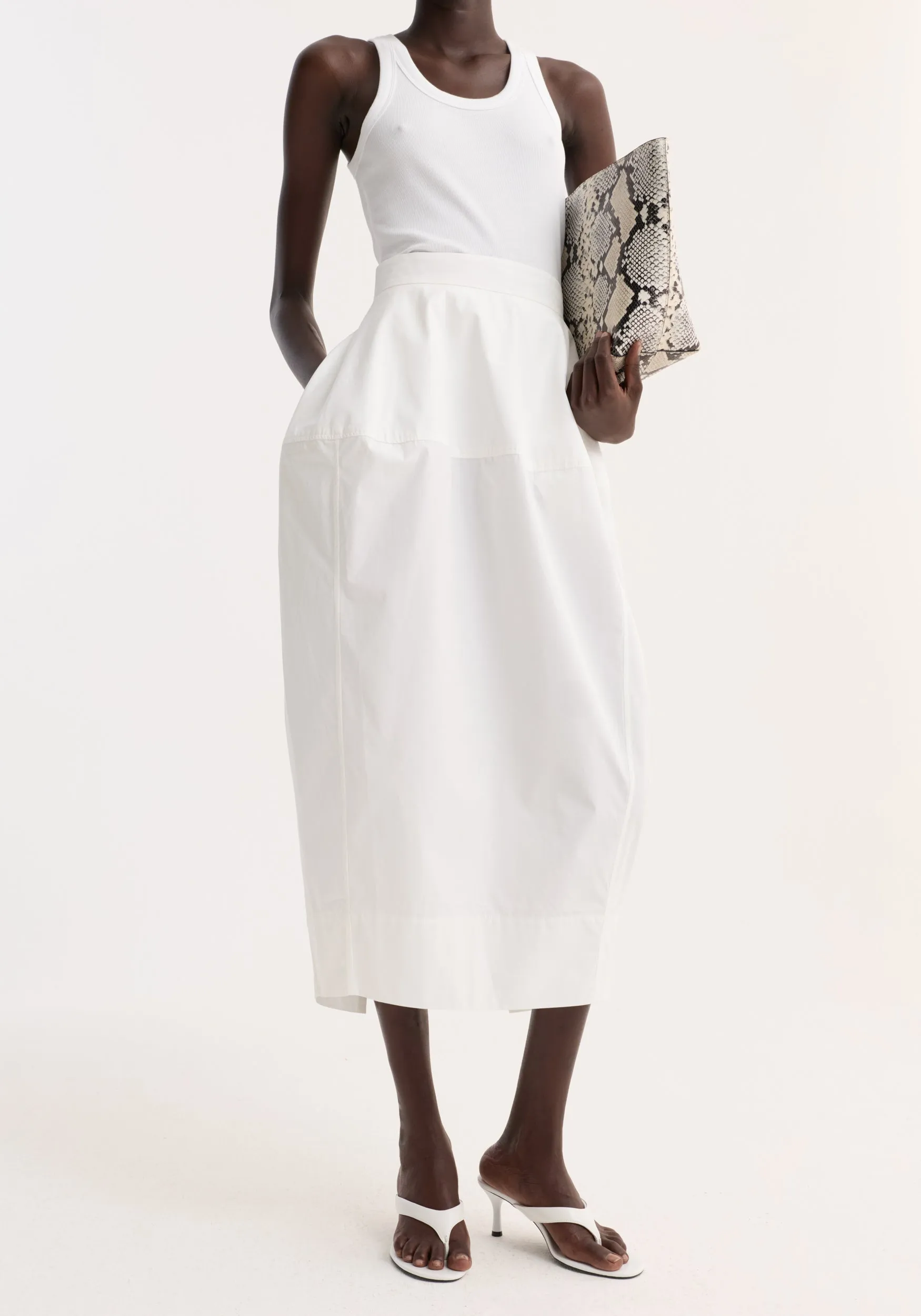 Sculptural poplin skirt | optic white sold by Rohe product image thumbnail 2