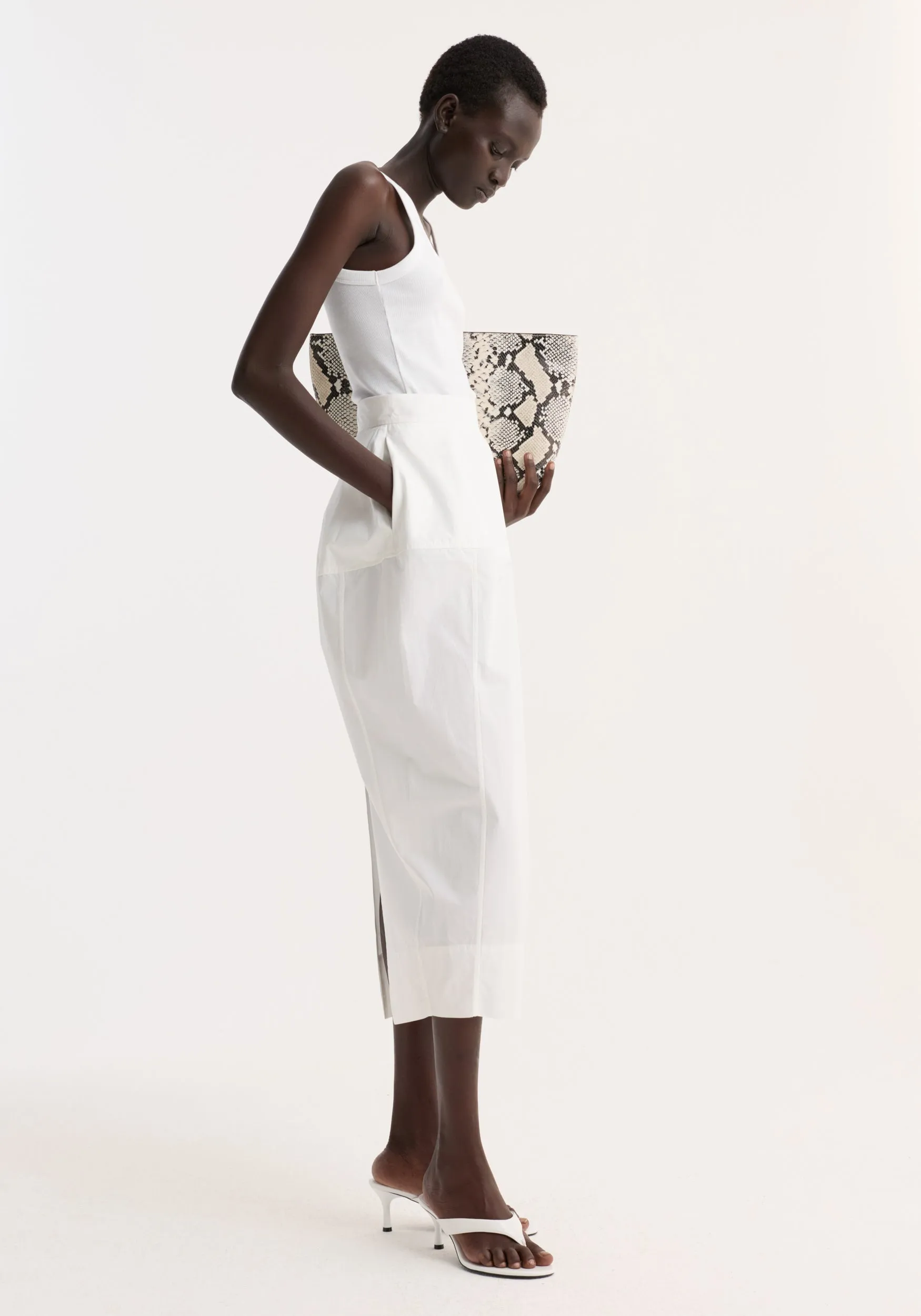 Sculptural poplin skirt | optic white sold by Rohe product image thumbnail 3
