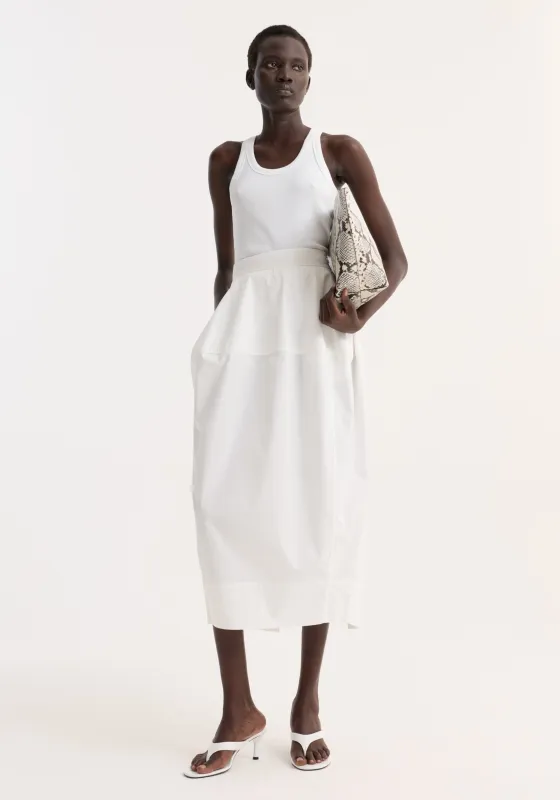 Sculptural poplin skirt | optic white made by Rohe