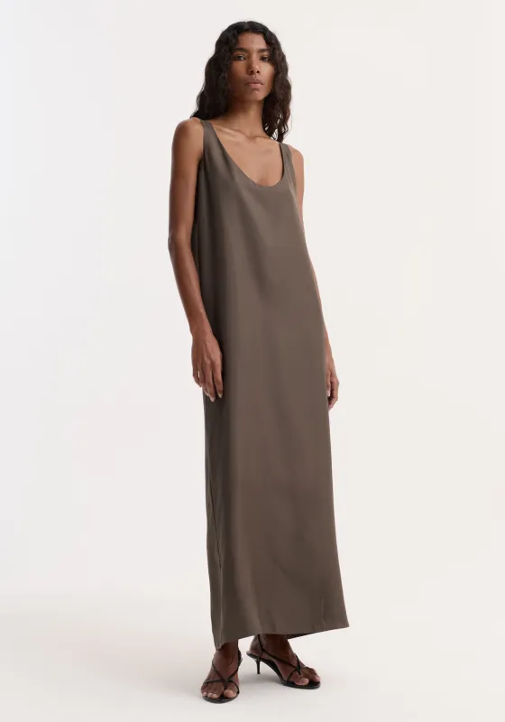 Silk scoop-neck dress | earth sold by Rohe